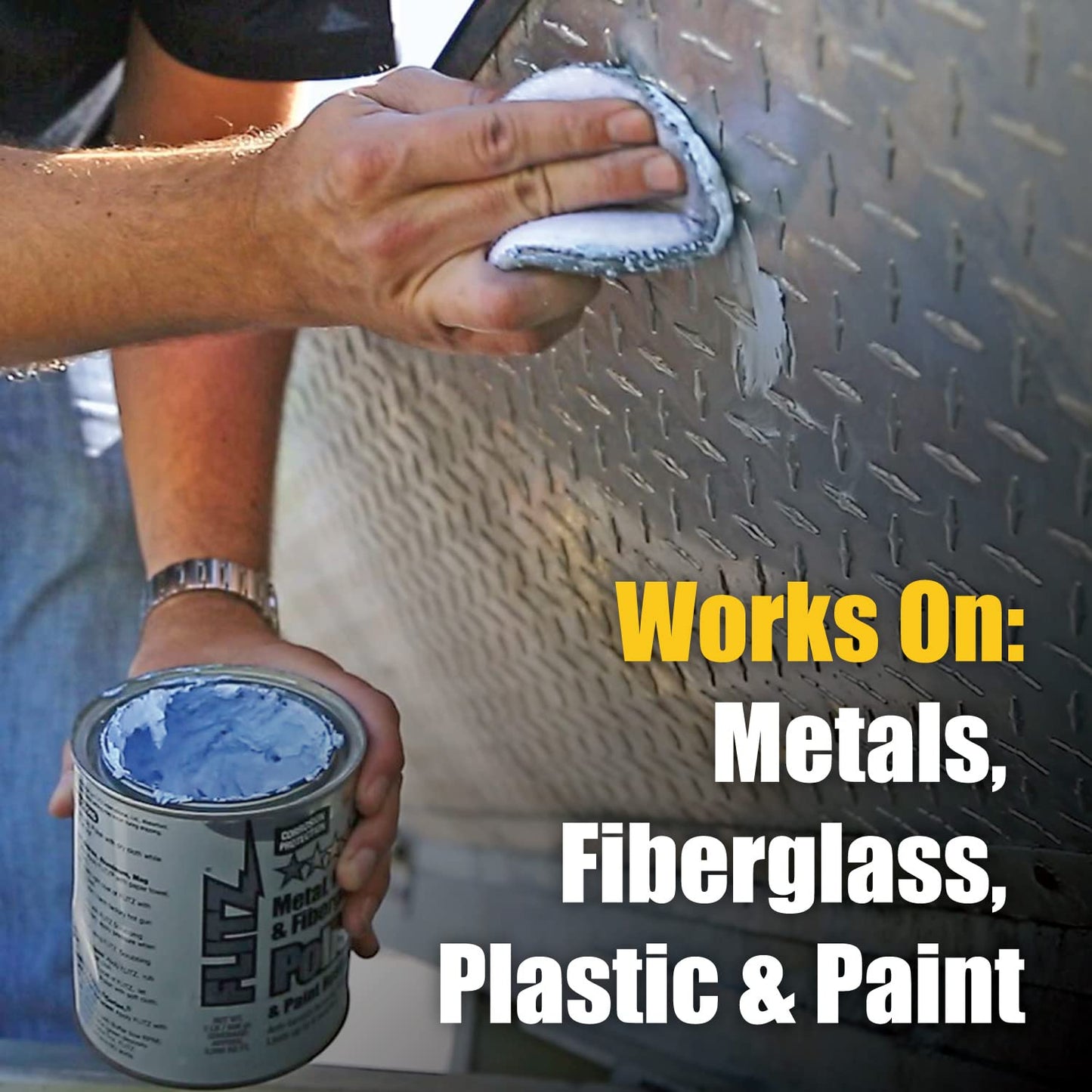 Flitz Car Buffing Kit (Plus) - USA-Made Car Care Kits for Vehicles - Includes 2lbs Polish, 5" BuffBall & 4 Microfiber Cleaning Cloths - Car Polishers and Buffers Kit to Remove Rust, Oxidation, & More