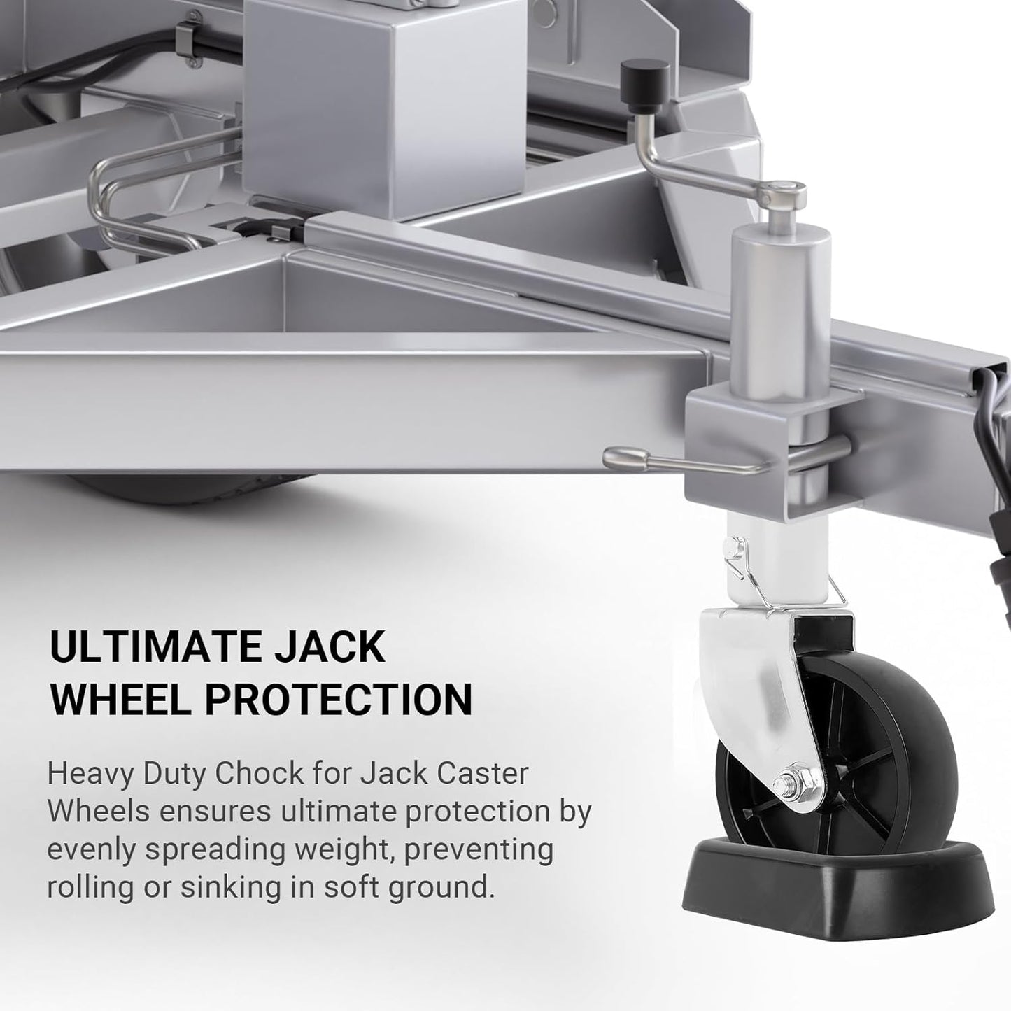 AR-PRO Jack Wheel Chock Stabilizer - Heavy Duty Rubber Travel Trailer Jack Caster Wheel Dock 6" Single Wheel Stopper for Boat RV Trailers and Caravans