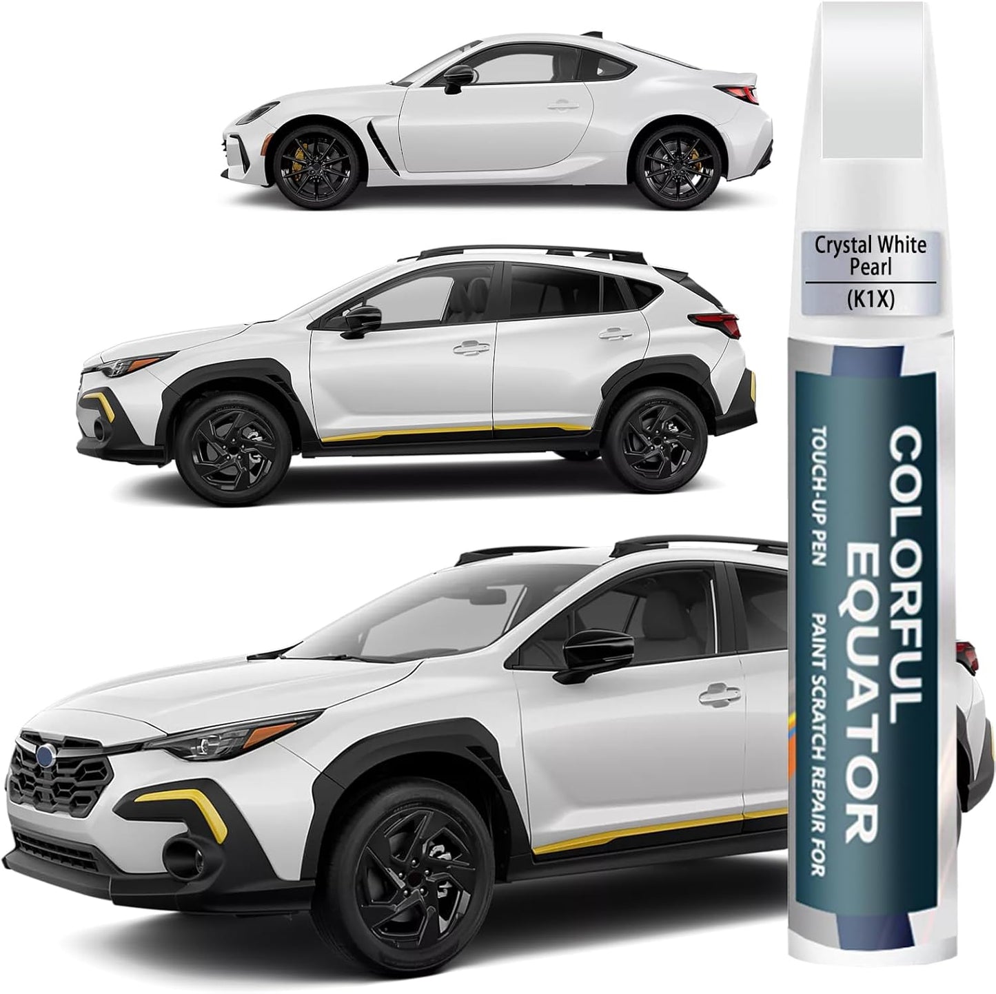 Crystal White Pearl(K1X) Touch Up Paint Compatible with SUBARU, Car Paint Pen Scratch Repair Two-In-One Touch Up Paint, Premium Car Scratch Remover for Deep Scratches