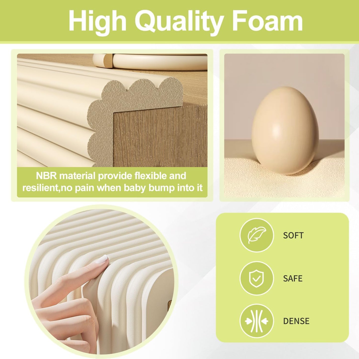 Baby Proofing Wall Corner Protector,Edge Guard Corner Protector,6.56ft Thinken Soft Corner Protectors Pre-Taped Soft Rubber Foam Edge Cushion for Furniture (Brown, 6.56Ft x 7.8" W x 0.47" Th)