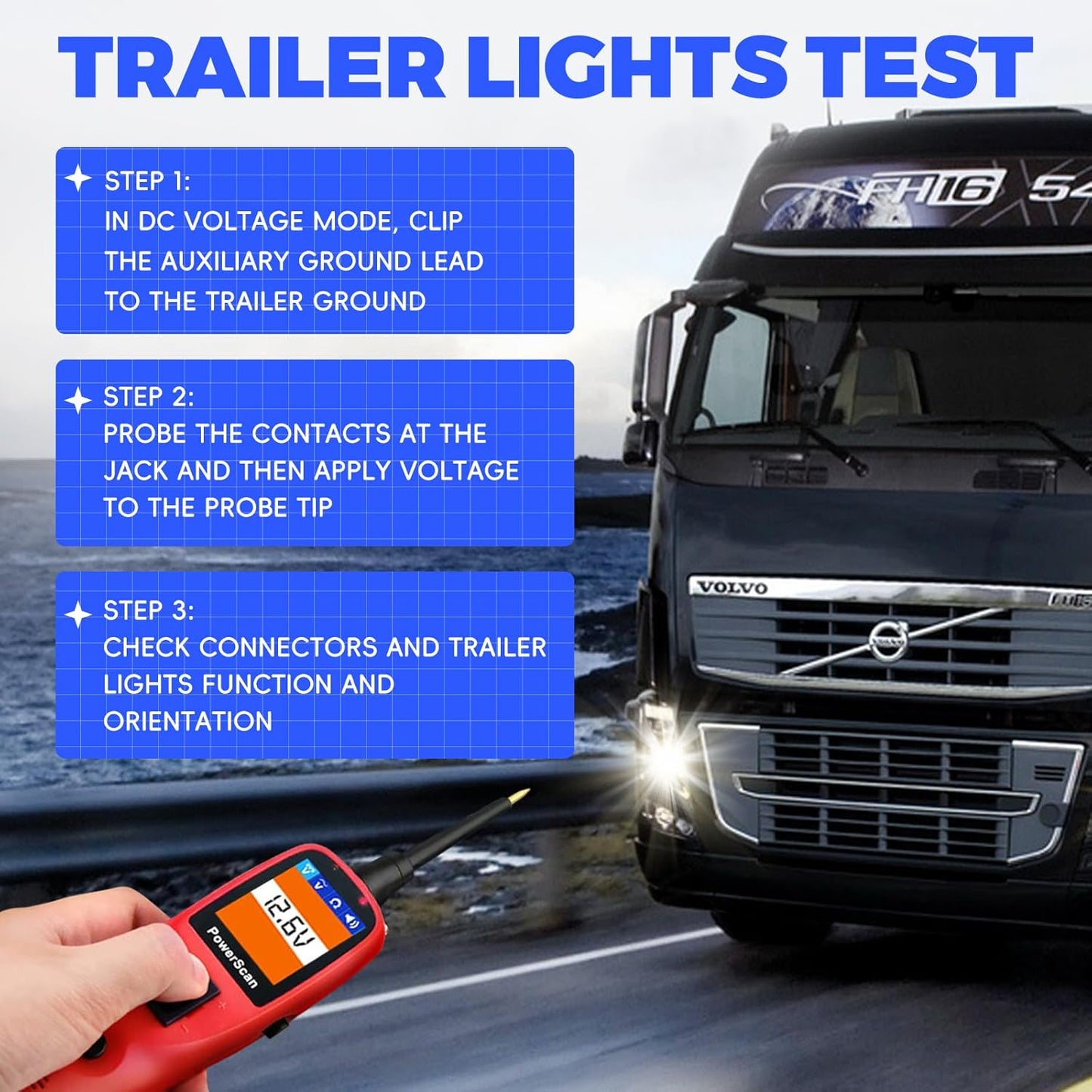 Autel PowerScan PS100 Circuit Tester, 12V 24V Automotive Electrical Tester, Circuit Breaker Finder, AC/DC/Continuity/Signal Test, Component Activation, Power Circuit Probe Kit with 40ft Cable