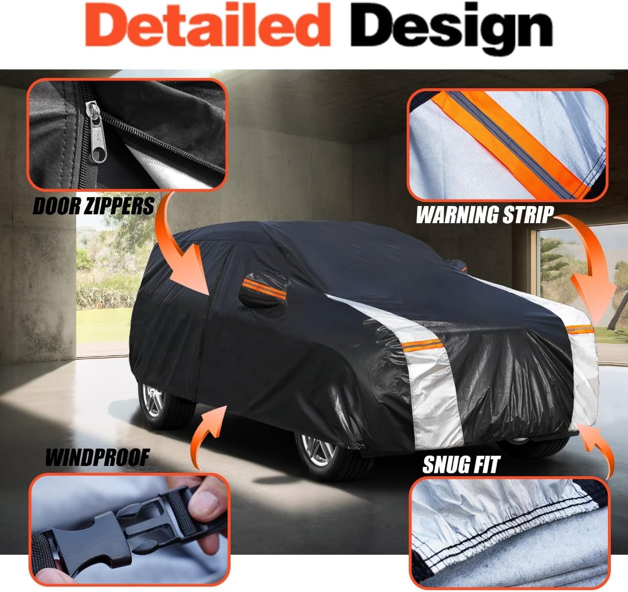 BMW X5 Car Cover 100% Waterproof All Weather, Gift with Towel, 10 Layers SUV Car Cover Custom Fit 2007-2025 BMW X5/X5M, Full Exterior Car Covers Rain Sun UV Protection with Door Zipper.