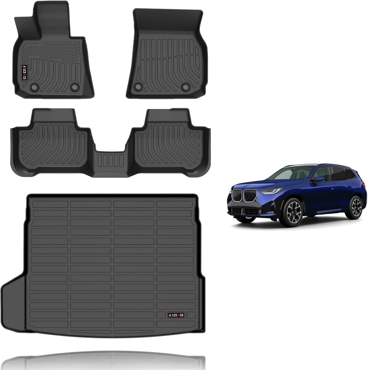 KELCSEECS Floor Mats & Cargo Liner Custom for 2025 BMW X3 Car Mats Automotive Cargo Mat Floor Liners Trunk Mat X3 All Weather Floor Mats Trunk Liner Black