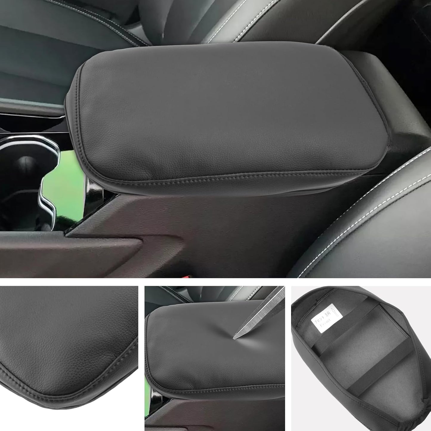 SXCY for 2022-2025 Grand Cherokee Armrest Cover for Jeep Grand Cherokee 2025 Accessories 2024 Grand Cherokee Console Cover 2025 Grand Cherokee Middle Console Cover(Black Line Slim)