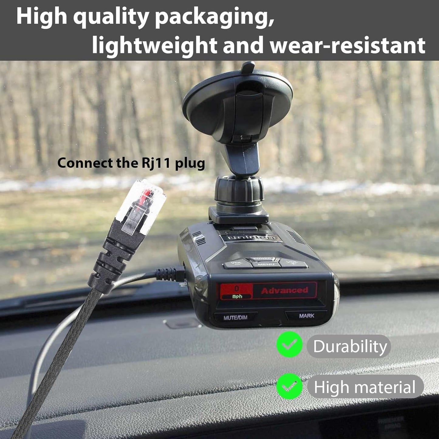 RJ11 Power Cord for Radar Detector,Replacement for Escort Radar 9500i,MAX360,Cobra,Radenso XP SP,for Uniden R1 R3 R4 R7 R8,Beltronics Vector RX65 STI,Valentine 1 Gen 1 Gen 2 etc.