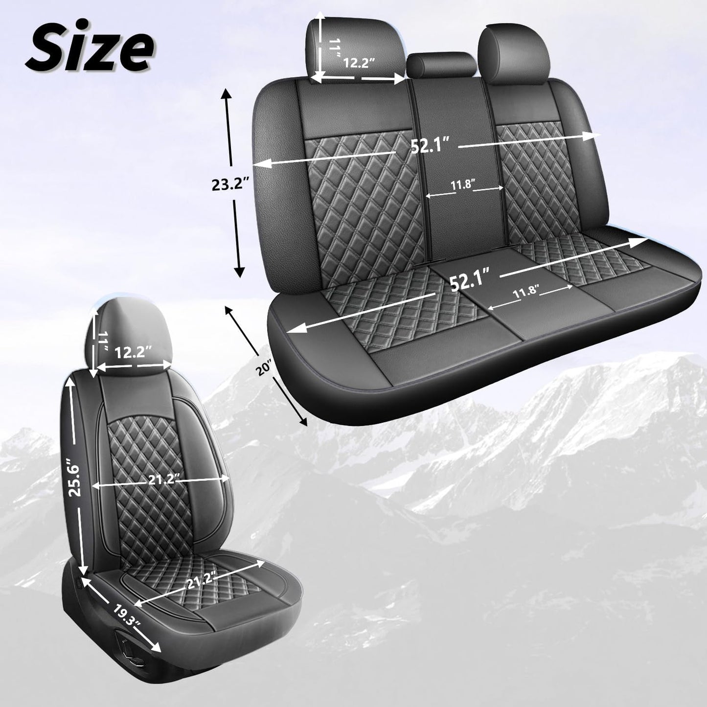 Car Seat Covers Full Set,Breathable and Waterproof Napa Leather Car Seat Cover,Interior Universal Fit for Cars,Sedans,SUVs,Vans,Trucks(Full Seat,Grey,N3)