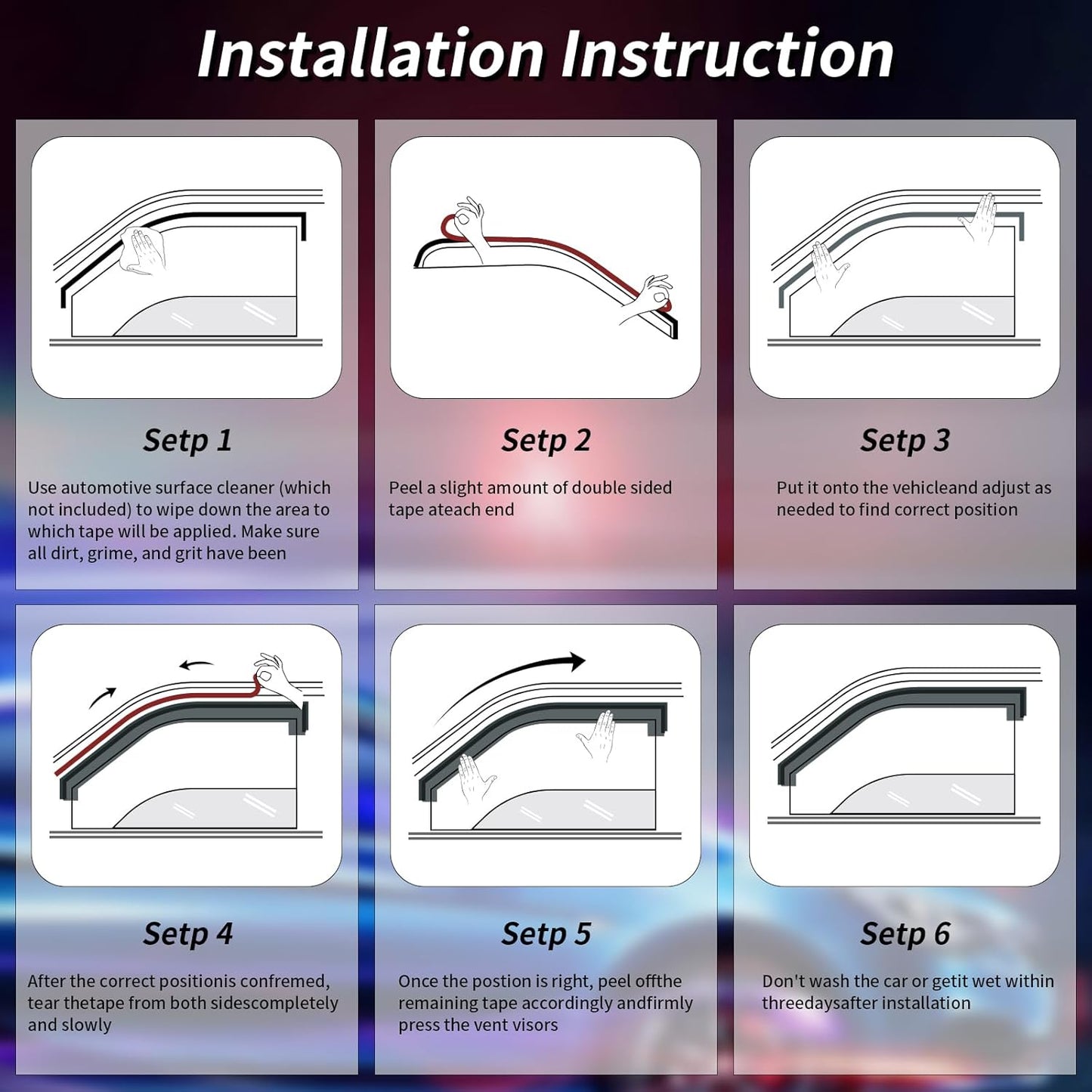 Rain Guards Side Window Visor Vent Outside Mount, 4PCS Fits for Honda Civic 4-Door Sedan 2006 2007 2008 2009 2010 2011