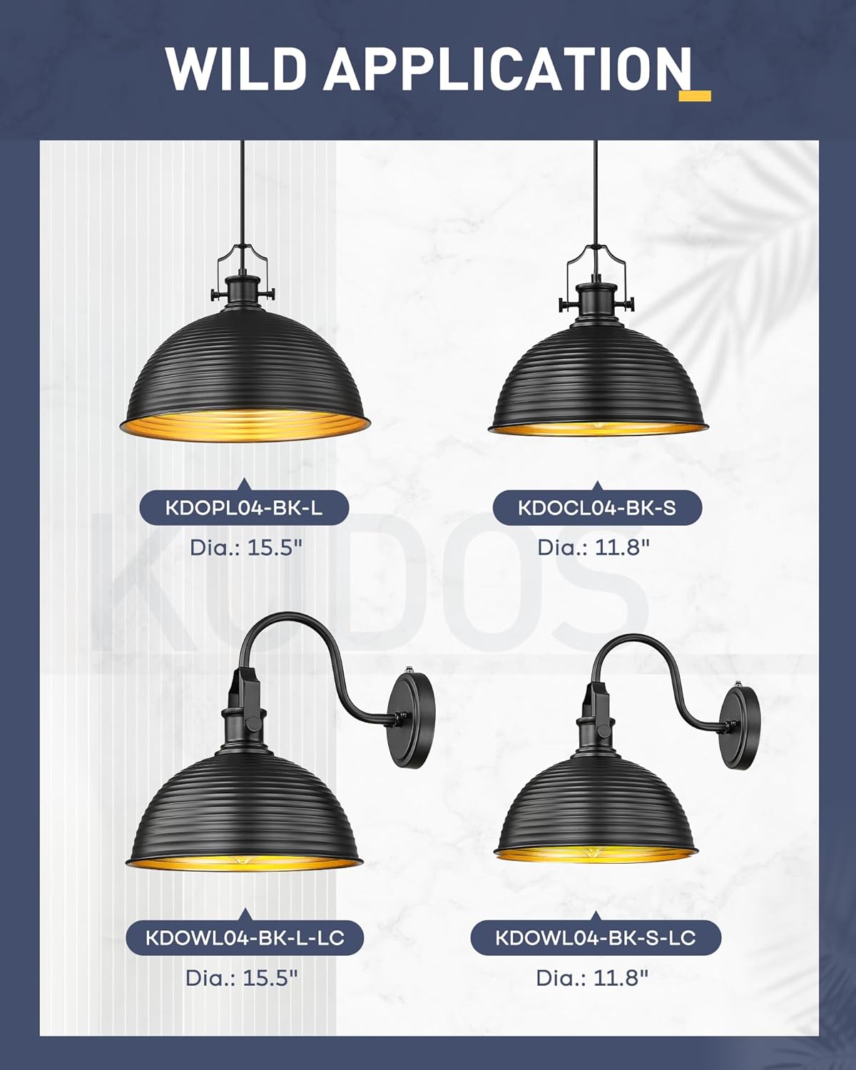 kudos Porch Light Motion Sensor 15.5" Large Outdoor Gooseneck Barn Light Fixture Black Farmhouse Wall Sconce Lantern for Entryway Garage, 1 Pack, KDOWL04-BK-L-LC