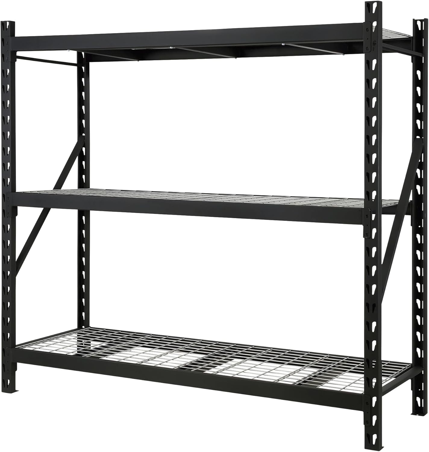 Ironton Industrial Shelving Rack, 3 Storage Shelves Steel Construction 3-Tier Rack with 2000-Lb Load Capacity Per Shelf, Garage Storage Rack