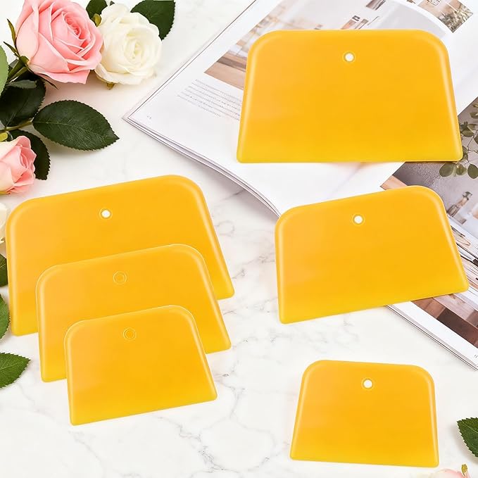 6-Pack Body Filler Spreaders,4/5/6 Inch Plastic Spreader Tool,Reusable Auto Body Repair Kit for Automotive Body Fillers Putties Glazes & Caulks