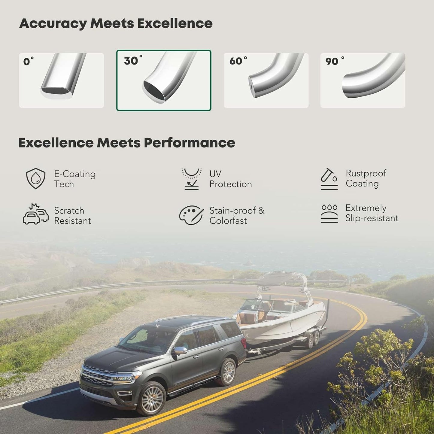 YHTAUTO 5 Inch Running Boards Side Step Bars Fit for 2007-2019 Chevy Silverado & GMC Sierra 1500/2500 HD/3500 HD - Standard/Regular Cab, 304 Stainless Steel Polished Oval Bent End Truck Step Rails