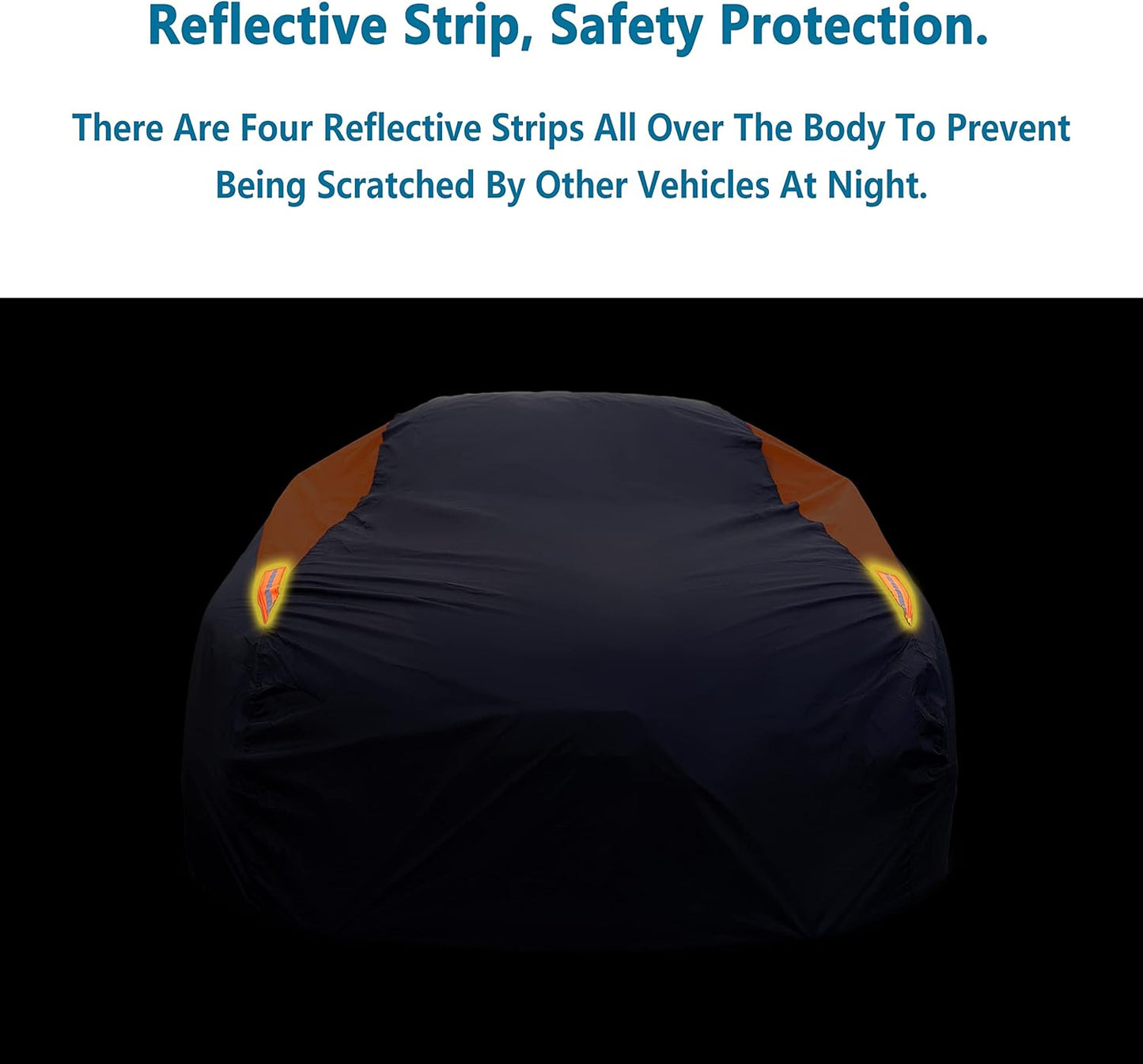 MORNYRAY Waterproof All Weather Snowproof UV Protection Windproof Outdoor Full car Cover, Universal Fit for Sedan (Fit Sedan Length 194-206 inch, Orange)