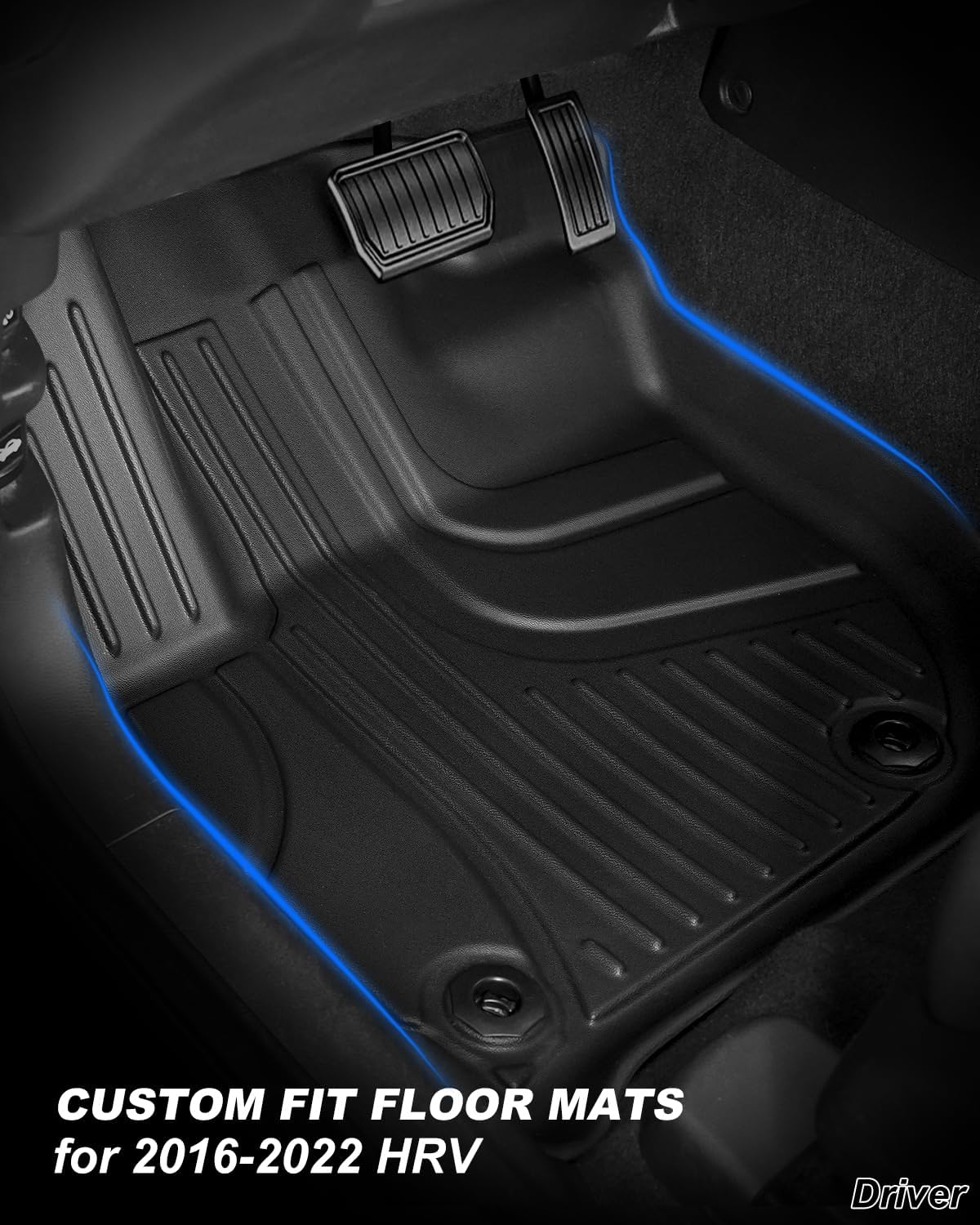 Original Floor Mats & Cargo Liner Fit for Honda HRV HR-V 2016-2022 (AWD Models ONLY) - All Weather Protection HR-V Car Mats Set - 1st & 2nd Row Full Set TPE Car Floor Liners with Trunk Mat Black