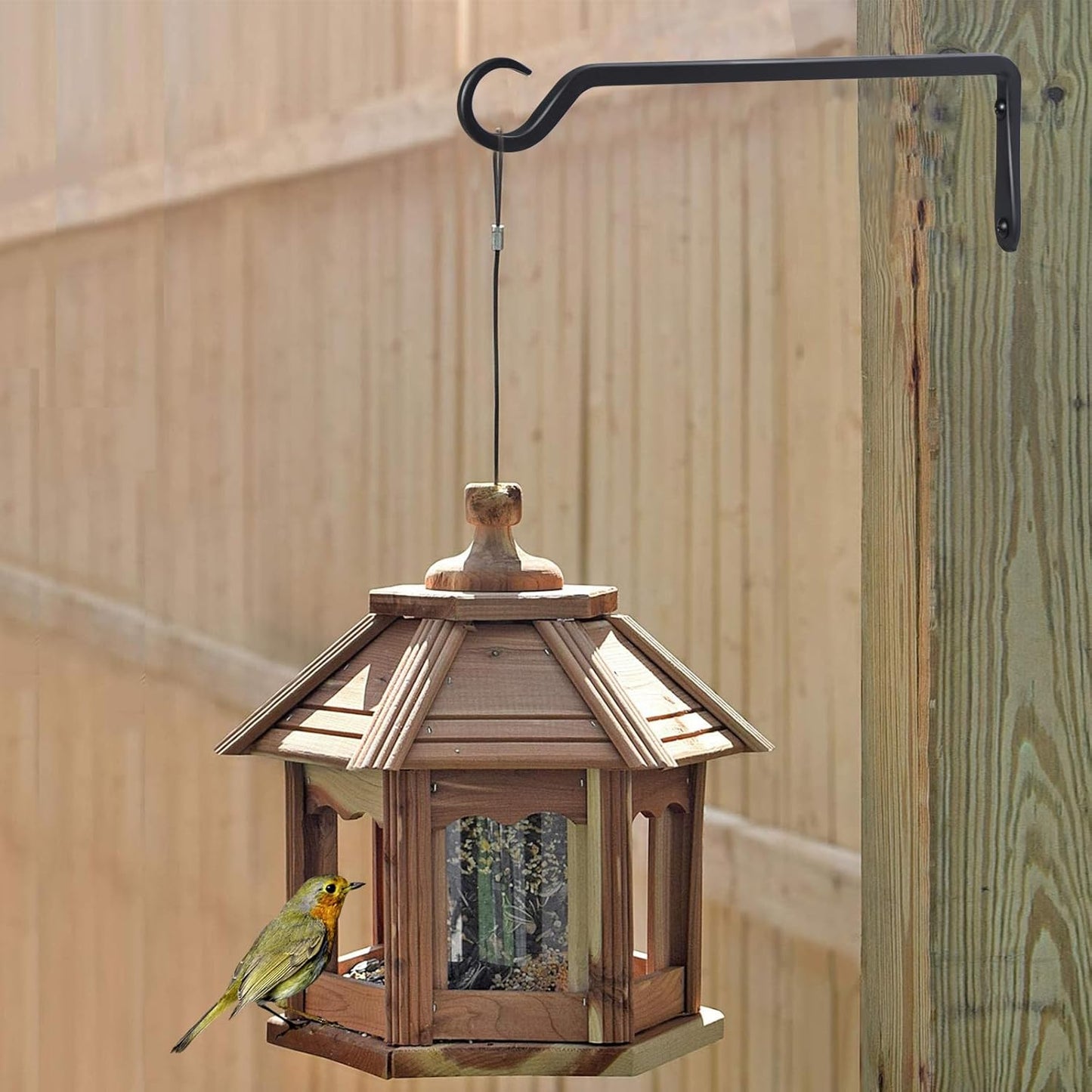 12inch 4 Pack Plant Hanger, Sturdy Hanging Plant Hangers Outdoor, Bird Feeder Hanger for Bird Feeders, Planters, Lanterns, Wind Chimes Indoor Outdoor, Upgrade Black