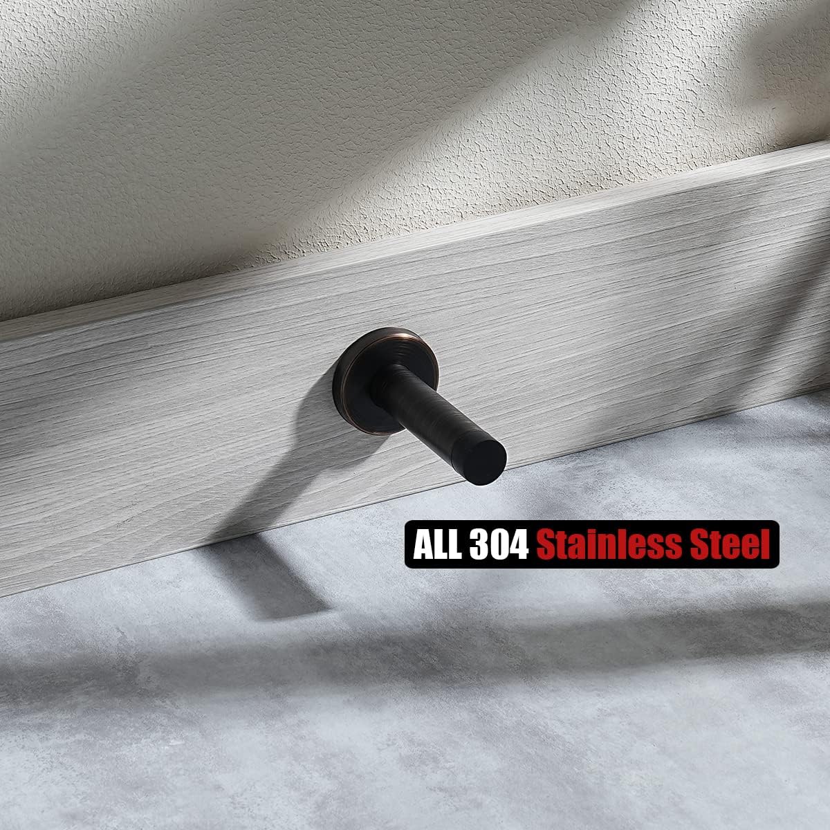 JQK Door Stopper Oil Rubbed Bronze, 304 Stainless Steel Thicken 1mm Sound Dampening Door Stop Bumper Wall Protetor, ORB, DSB5-ORB