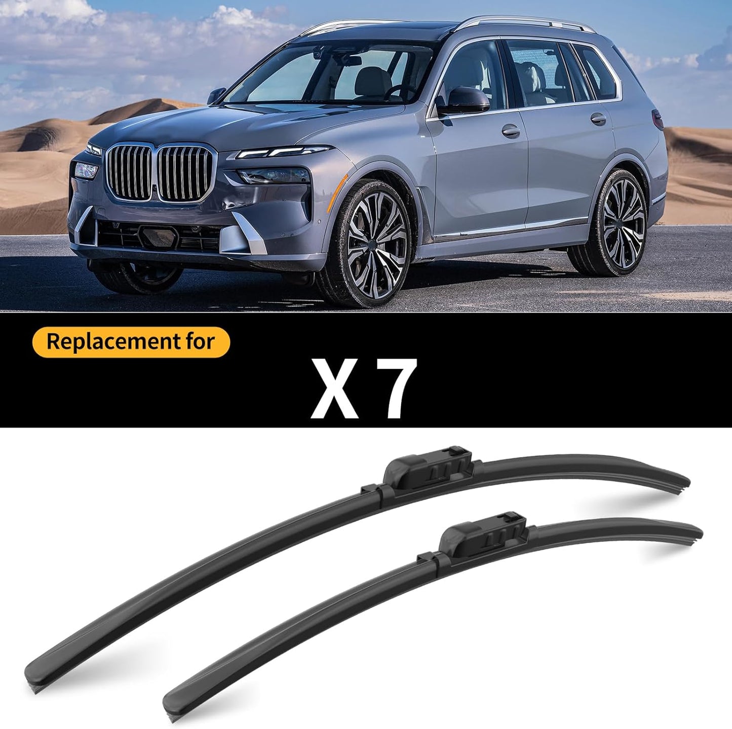 Replacement for BMW X7 Windshield Wiper Blades, 3 Pieces of Car Front and Rear Window Wiper Blades for BMW X7