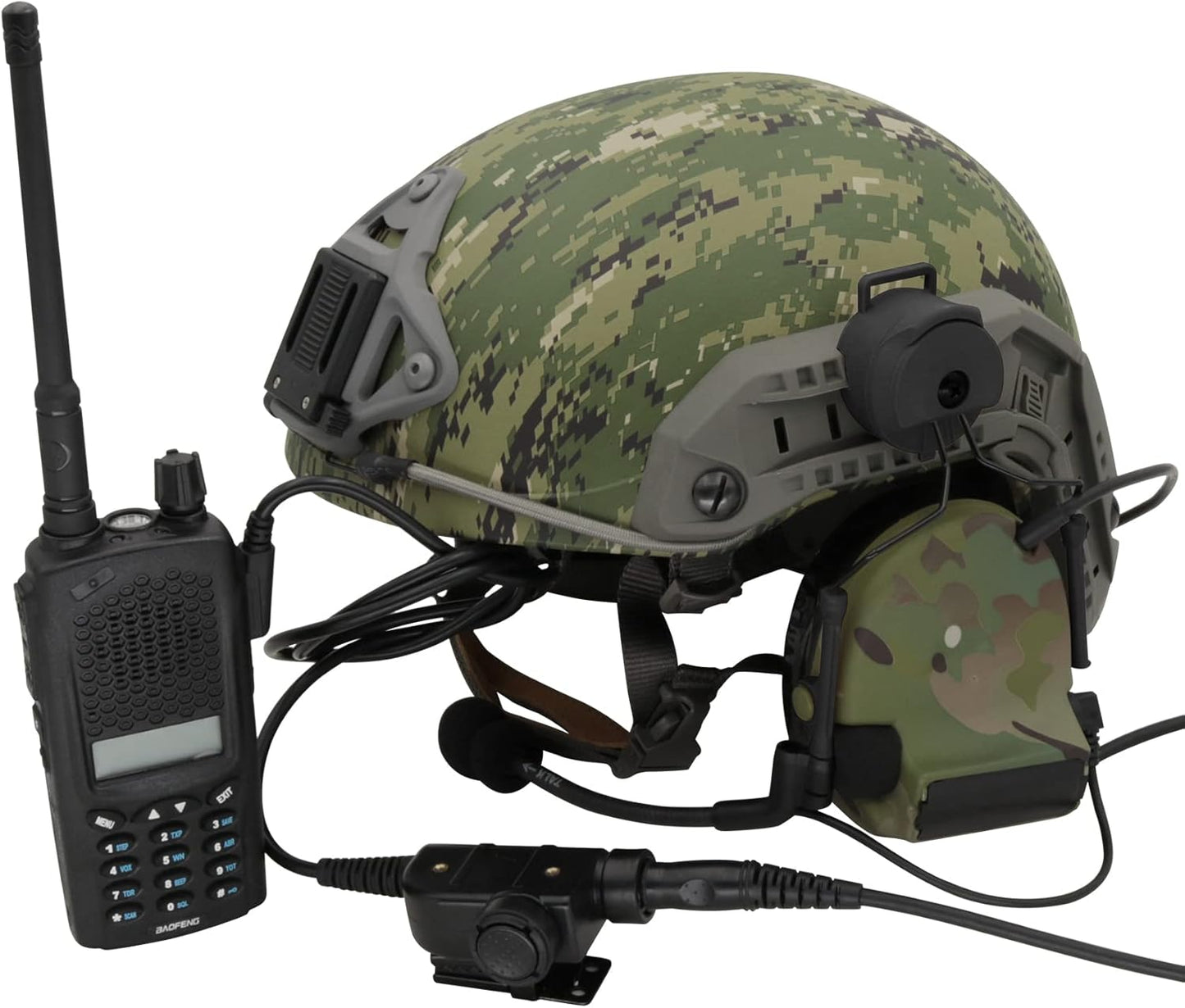 COMTA 2 Helmet-Type Tactical Headset with U94 PTT 2pin，Noise Canceling Headphones，for Airsoft Hunting Shooting