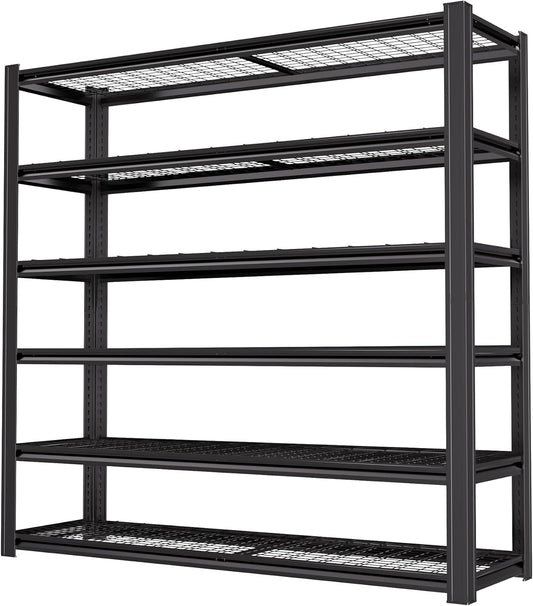 6T 62" W x 24" D x 84" H Garage Shelving Heavy Duty Metal Shelving 4200LBS Storage Shelves Adjustable Metal Shelves for Storage Industrial Garage Shelves for Warehouse Basement