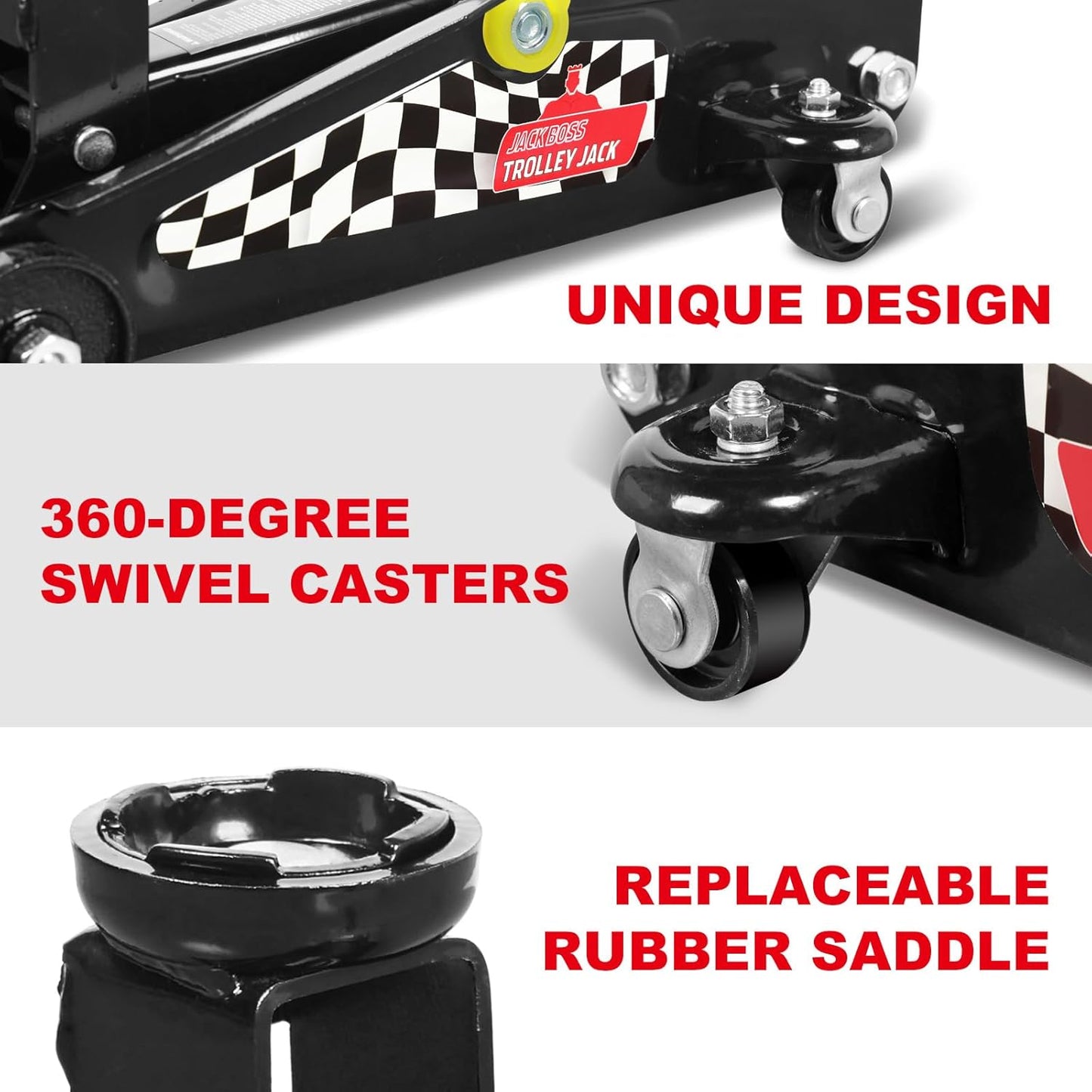 Floor Jack 1.5 Ton (3,000 LBs) Hydraulic Car Jack, Lifting Range from 5.1 Inch to 12.6 Inch, Fits Sedans Automotive Black