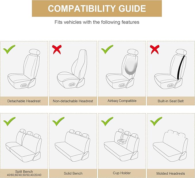 AOOG Pink Leather Car Seat Covers, Leatherette Automotive Seat Cover for Cars SUV Pick-up Truck, Universal Non-Slip Car Seat Cover Waterproof Protectors Interior Accessories, Full Set Pink