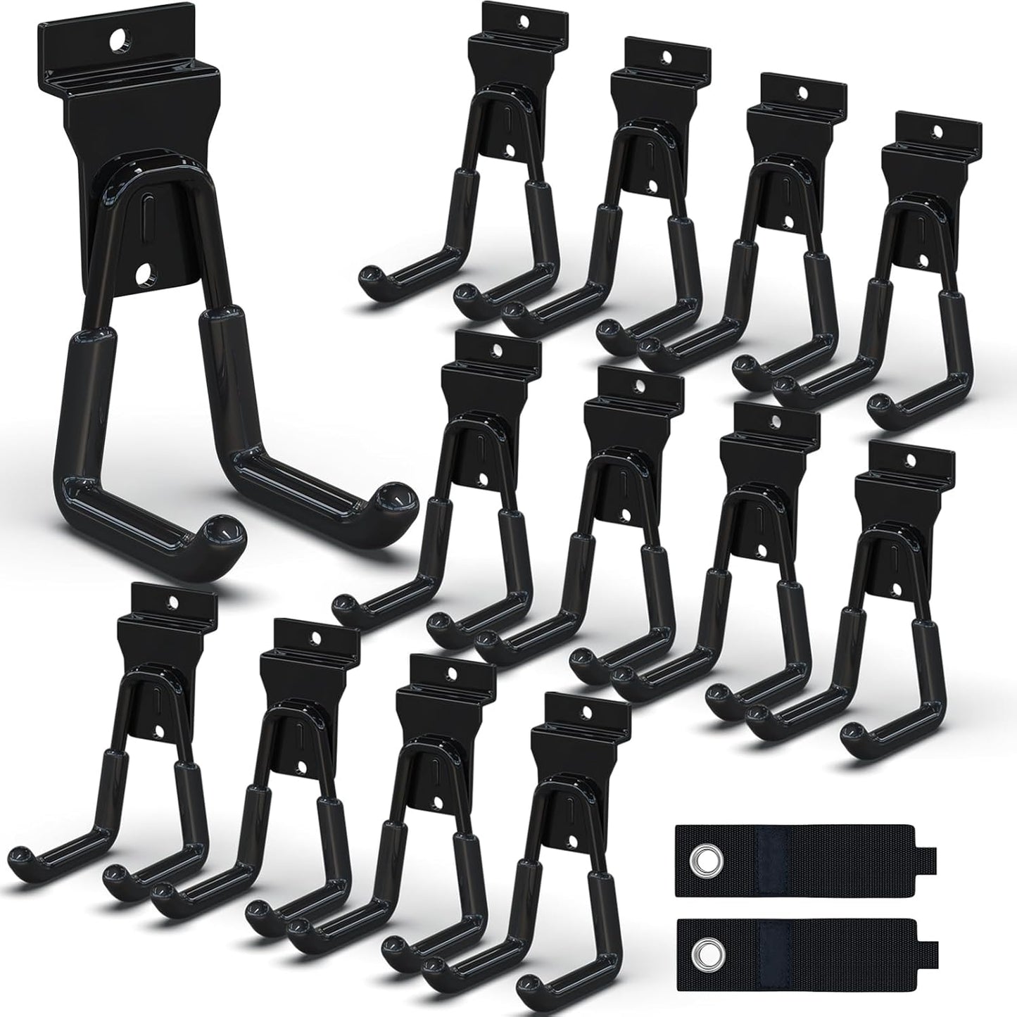 3-H Slat Wall Hooks 12 Pack 4.5 Inch, Slatwall Hooks U Shape,Slatwall Accessories Heavy Duty for Space Saving Used as Proslat Accessories(Black)