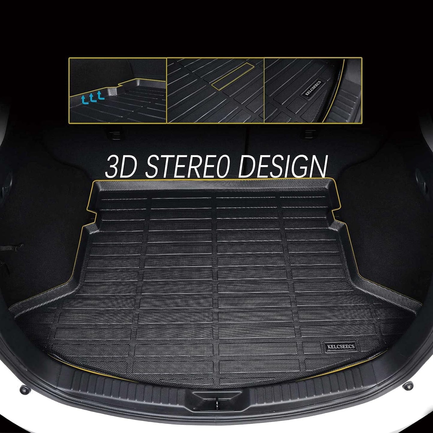 KELCSEECS® Floor Mats & Cargo Liner Custom for Mini Countryman F60 2017-2024(Not for Manual Transmission),All Weather Protection TPE Floor Liners Front& Rear Row Full Set Accessories Black
