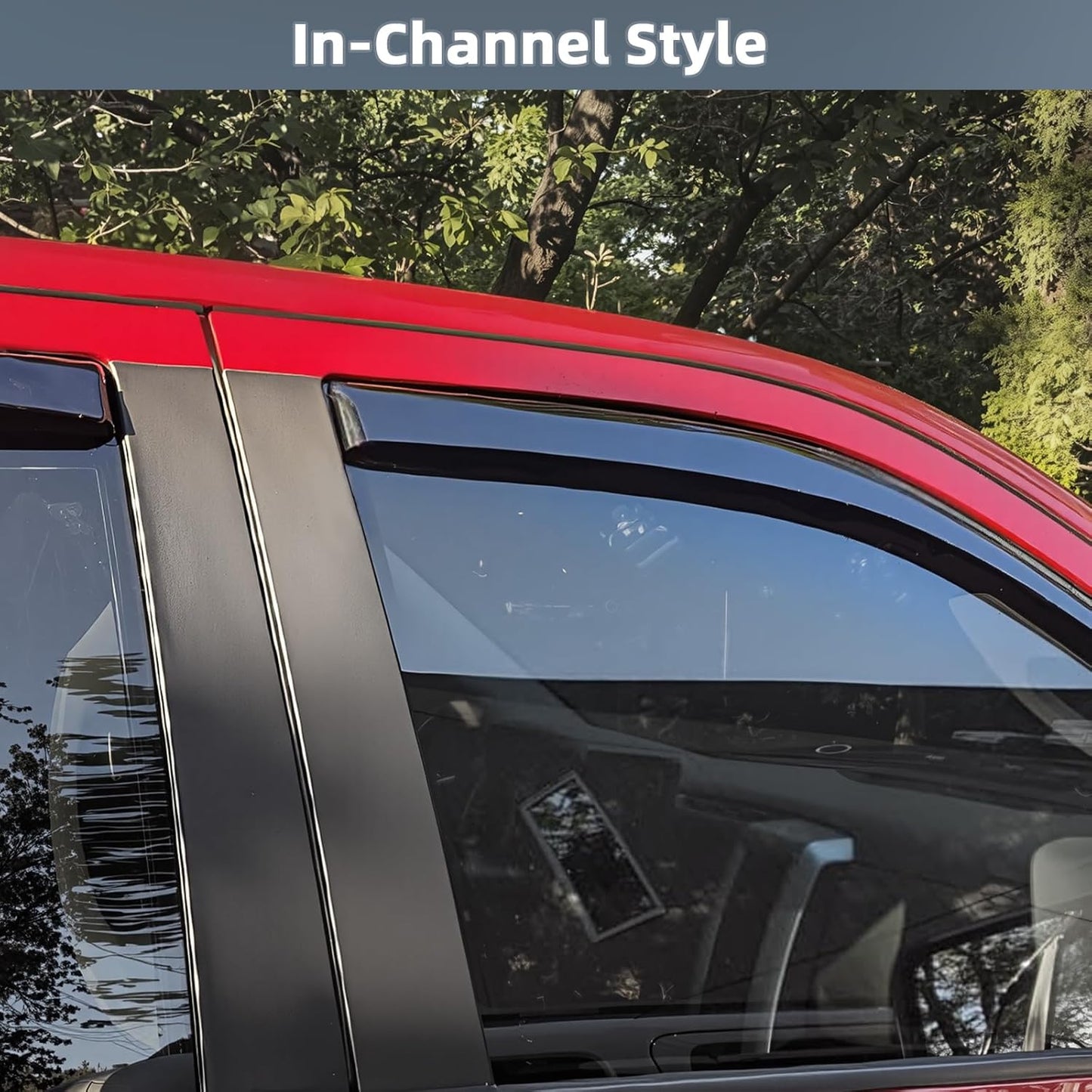 in Channel Window Visors for Jeep Compass 2017 2018 2019 2020 2021 2022 2023 2024, Rain Guards Exterior Car Accessories, Smoke Side Wind Deflectors Vent Shades Shield, 4PCS