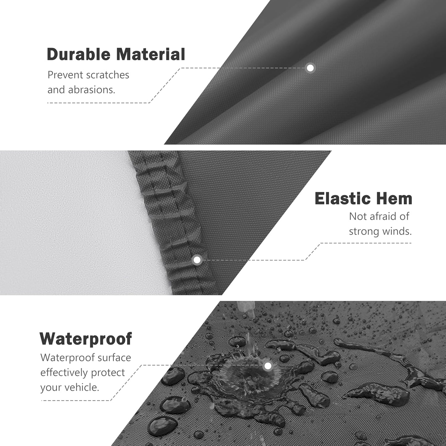 MORNYRAY Compatible with Dodge Challenger,Car Cover Outdoor Waterproof Sun Rain Snow Hail Protection with Driver Door Zipper (Black, Custom Fit Dodge Challenger)