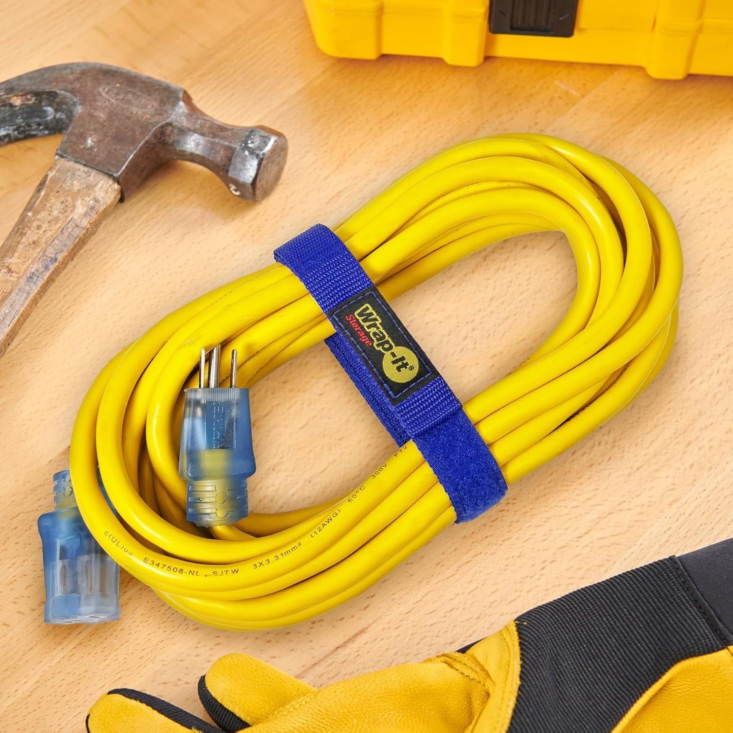 Quick-Straps by Wrap-It Storage - 18" (8-Pack) Blue - Hook and Loop Hose and Cable Organizers