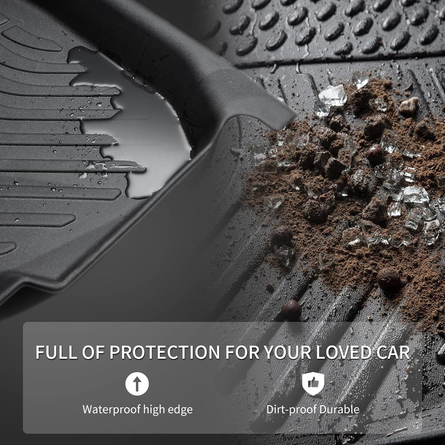 KELCSEECS® Floor Mats Custom for Nissan Frontier Crew Cab 2022-2025 (Not for 2nd with Under Seat Speaker) All Weather Protection TPE Heavy Duty Non-Slip Liners Full Set Frontier Accessories,Black