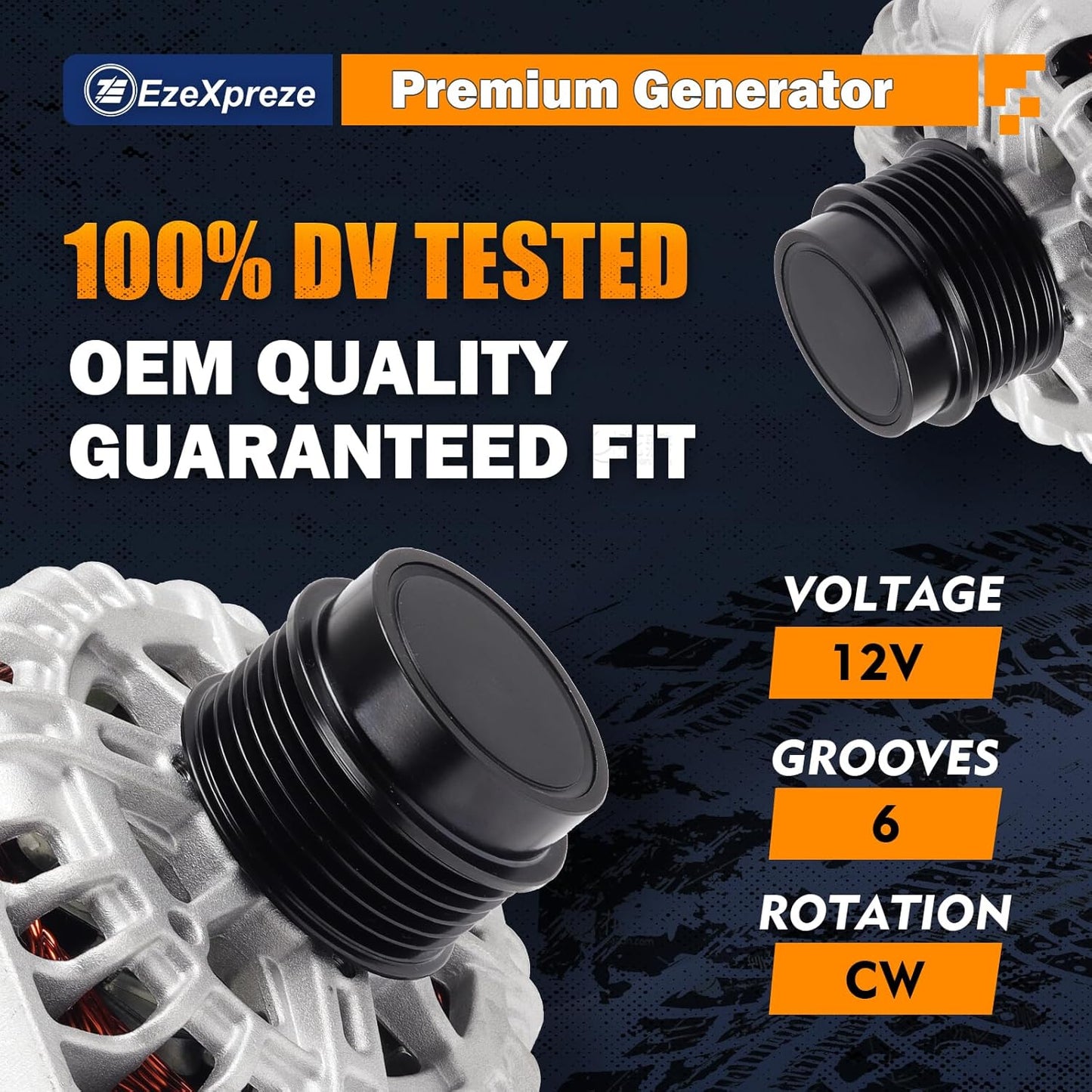 EzeXpreze 11609 Alternator Fit for Kia Soul 2012-2016, Forte Koup 2014-2016, Forte5 2015-2016, Rio 2014-2017, for Hyundai Veloster 2013-2017 1.6L 110Amp 373002B760