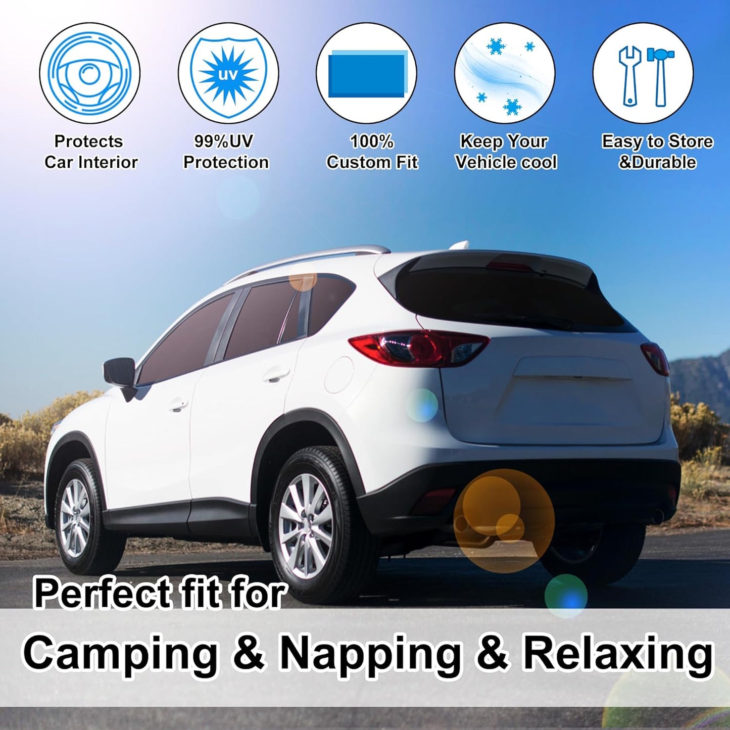 TINGLU Window Shades for Mazda CX-5 2013 2014 2015 2016 Accessories Car Side Full Windows Rear Triangular Windshield Sun Shade Sun UV Rays & Privacy Protection for Camping,Napping,and Relaxing 8PCS