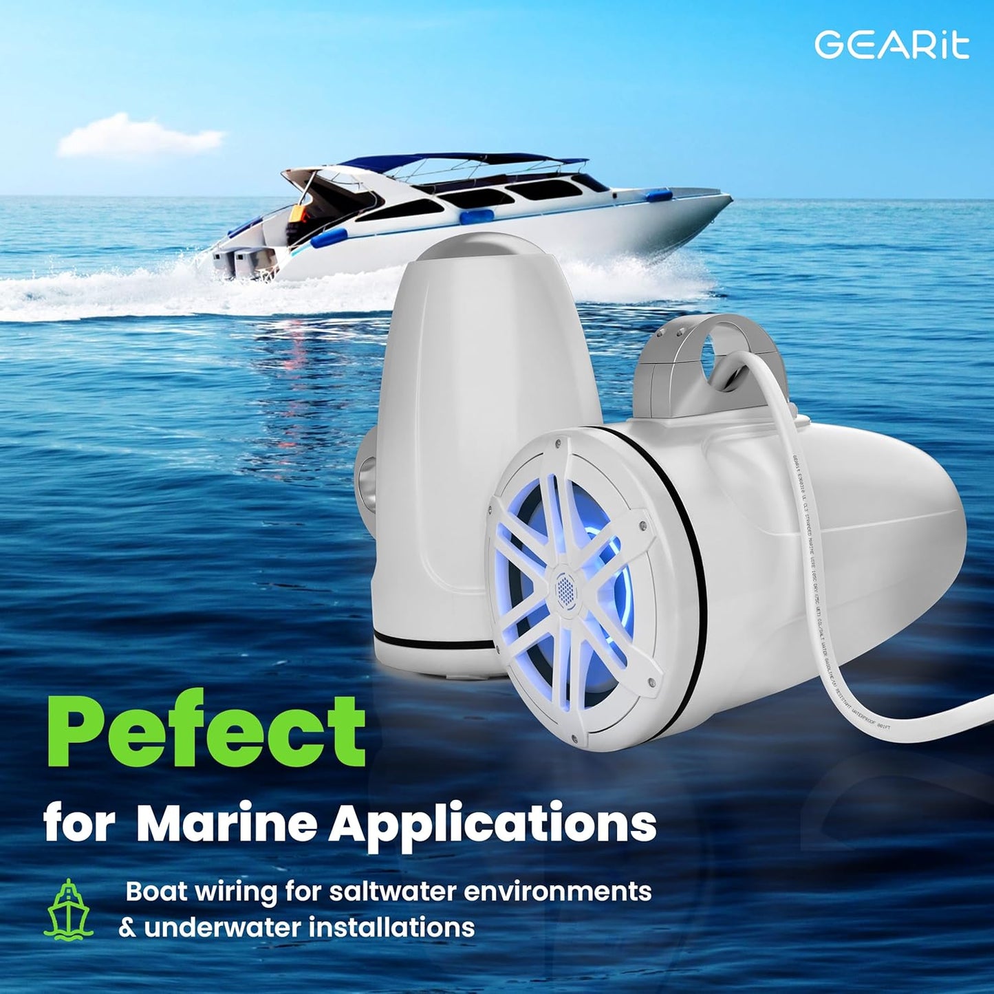 GEARit 8 Gauge Marine Wire, 8/2 AWG (100ft) Marine Grade Tinned Copper Oxygen Free, Duplex 2-Conductor Insulated Red & Black Electrical Cable for Boat, Automotive, RV, Camper, Trailer