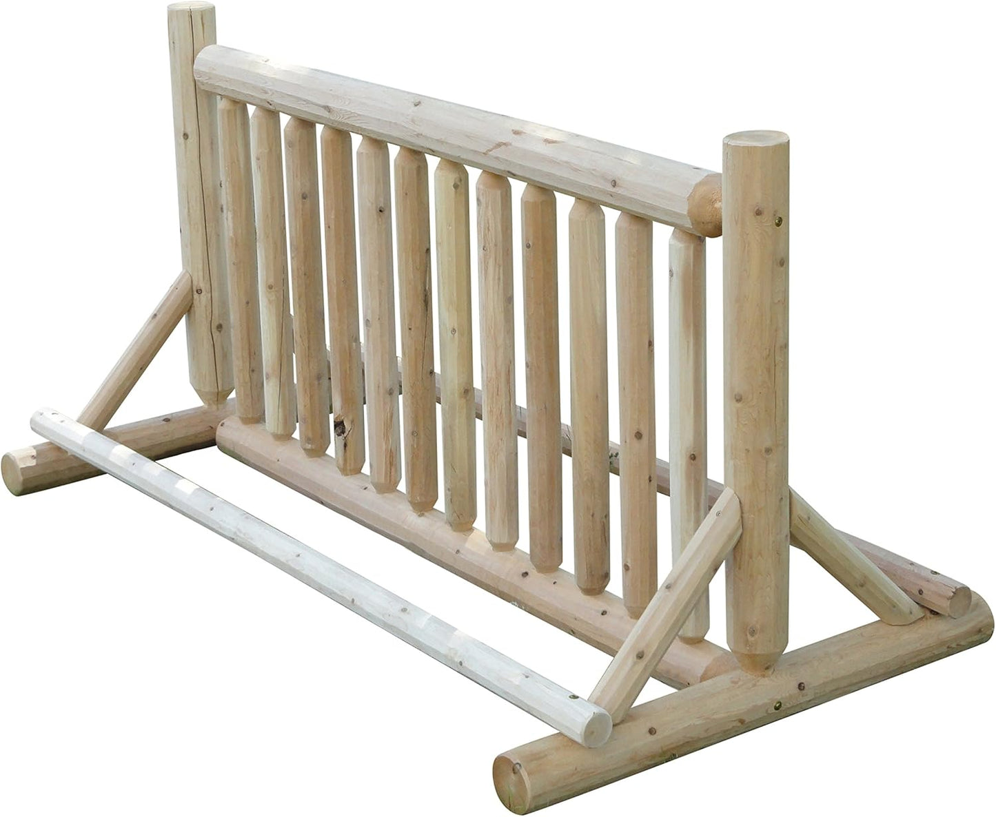 13-Place Bike Log Rack, Outdoor Bike Stand, Freestanding Commercial Bicycle Storage Racks, Standing Rack for Bikes, Bicycle Parking Floor Stand, Ebike Racks, Fat Tire Bikes for Men - Natural