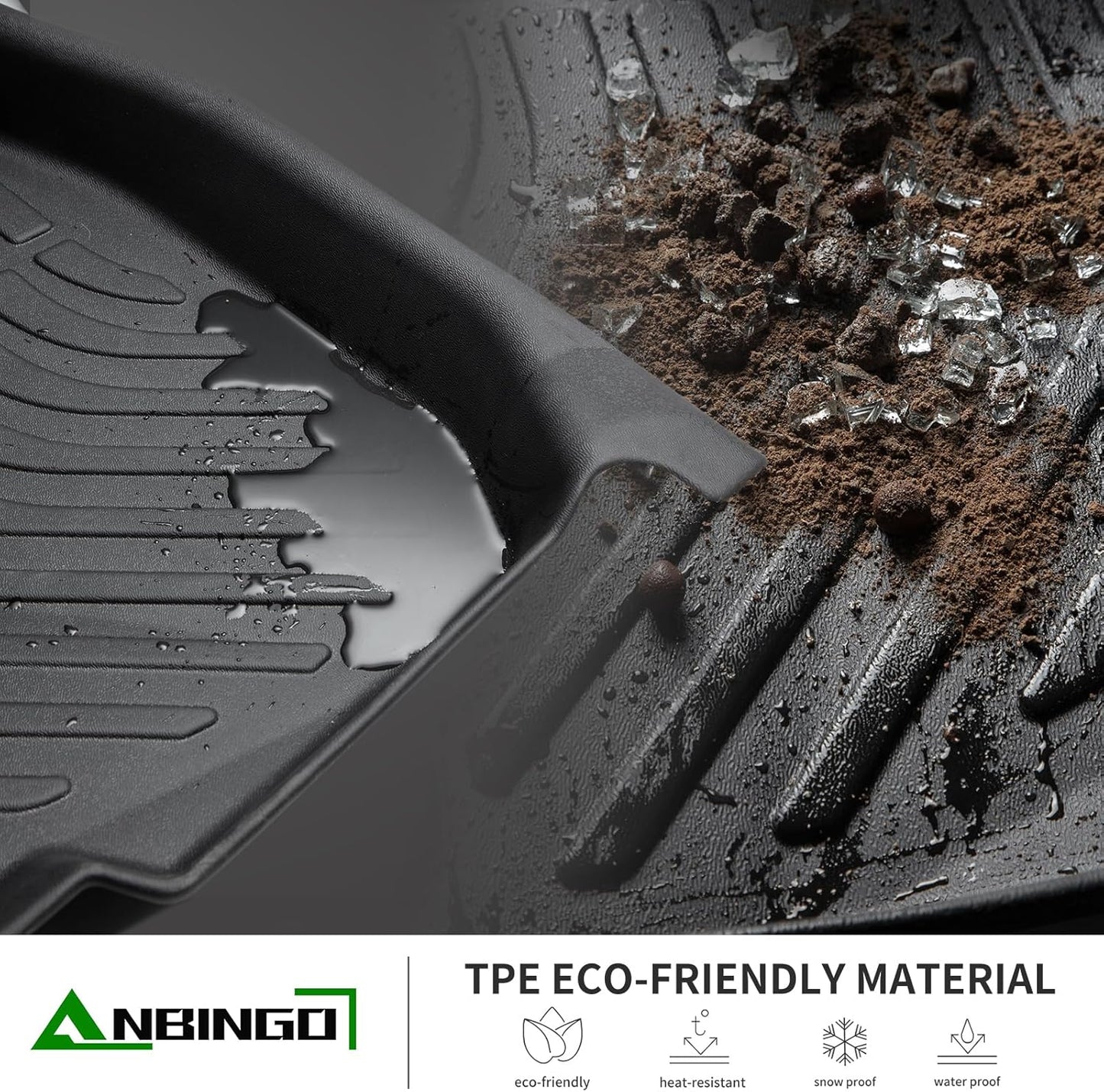 ANBINGO®Floor Mats Fit for Hyundai Elantra Hybrid 2021-2025 All Weather Mats for Elantra Hybrid TPE Car Mat Rugs for Elantra Hybrid Rubber Trunk Carpet for Elantra Hybrid Automotive Accessories