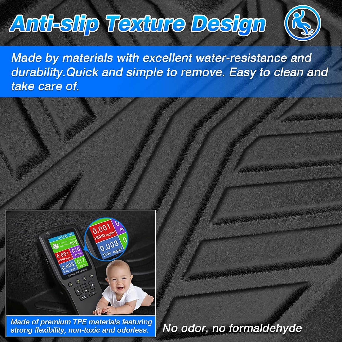 Cartist Floor Mats Fit for Ford Ranger 2024 2025 All Weather Floor Mat Ranger Accessories Heavy Duty Carpet Protection