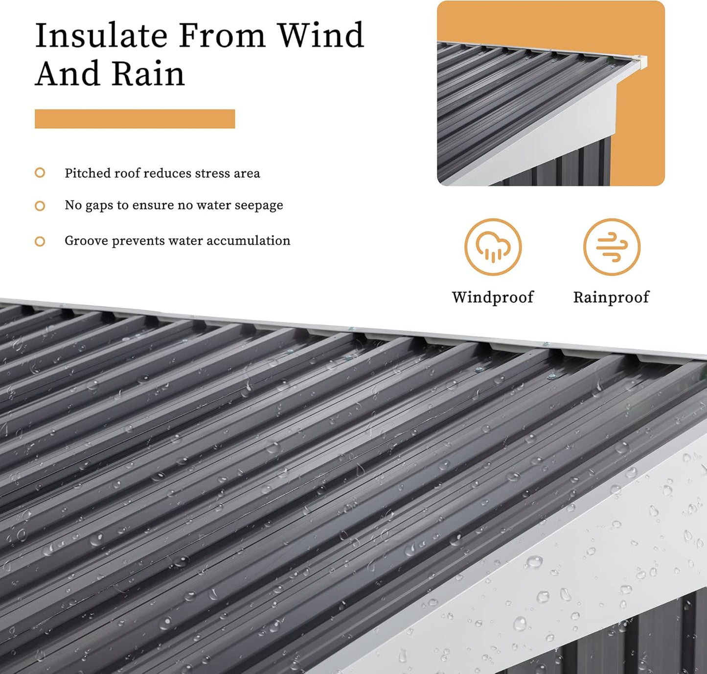 Vongrasig 5 x 3 x 6 FT Outdoor Storage Shed Clearance, Metal Garden Shed with Large Window and Lockable Door, Anti-Corrosion Waterproof Tool Shed for Backyard Patio, Lawn (Dark Gray)