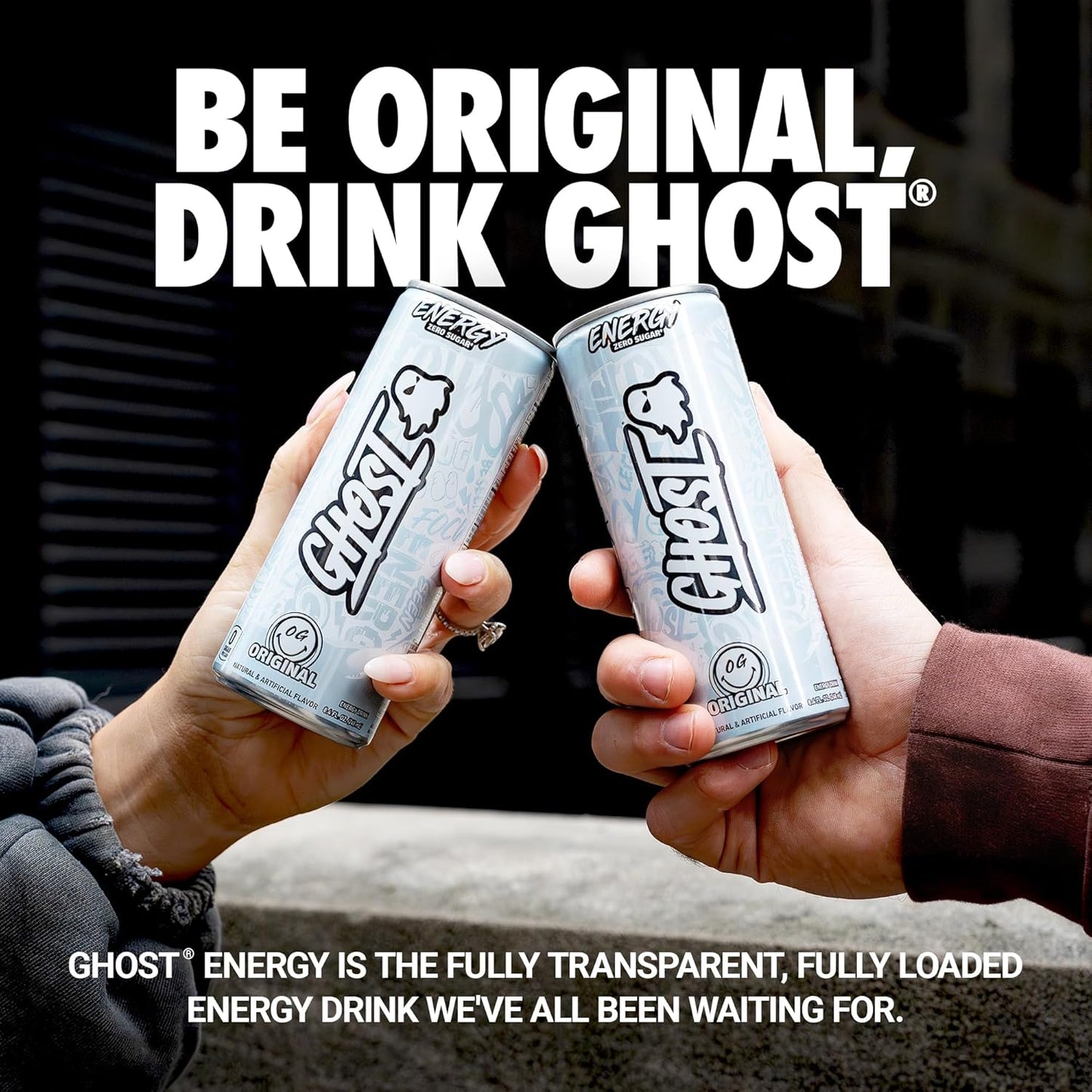 GHOST Energy Drink - 24-Pack, Original, 8.4oz - Energy & Focus & No Artificial Colors - 100mg of Natural Caffeine, L-Carnitine & Taurine - Gluten-Free & Vegan