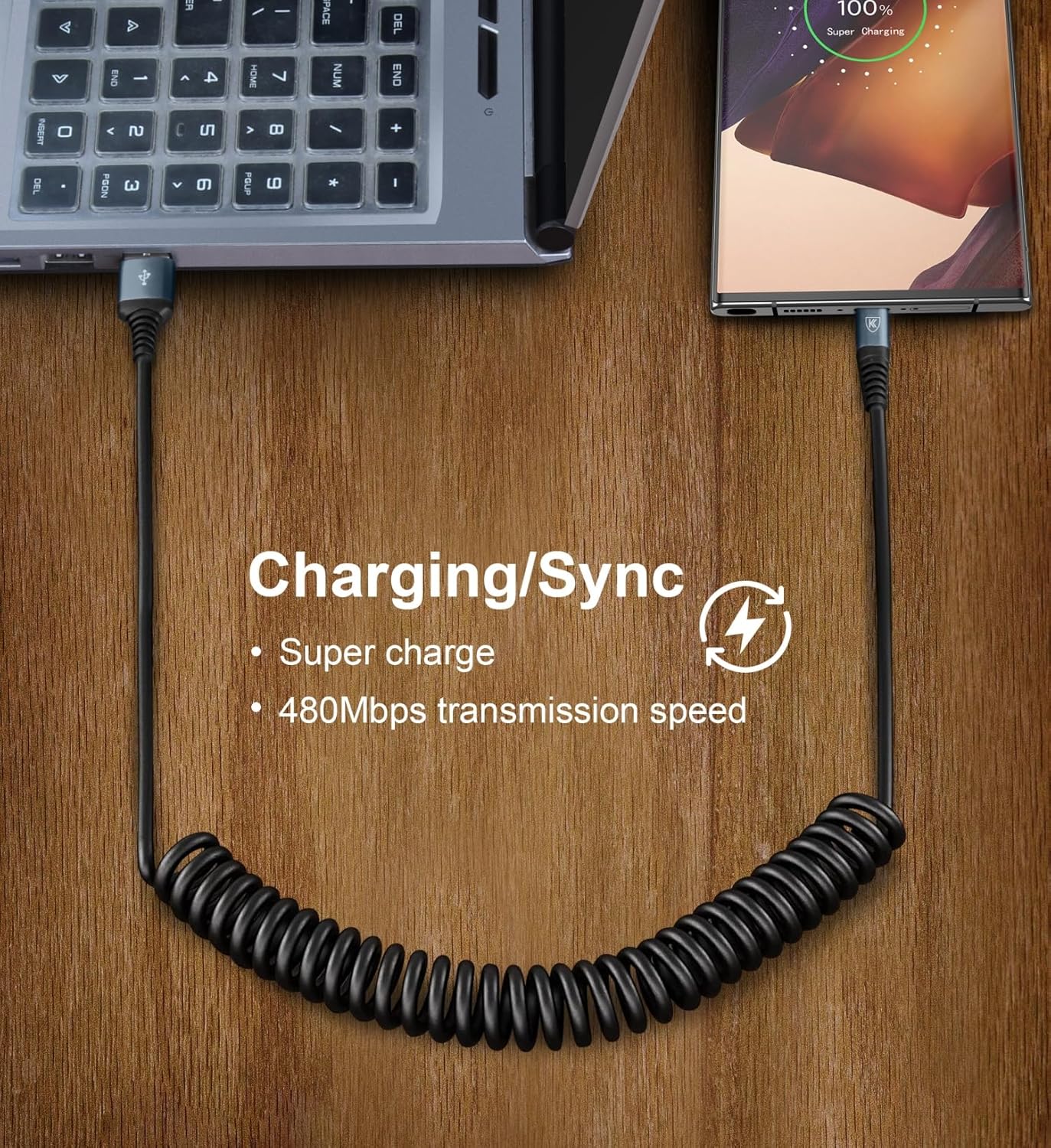 USB Type C Charger Cable Fast Charging [3FT+6FT], 2Pack Coiled USB A to USB C Charger Cable for Car Android Auto USB C Charger Cord, USBC Cable Compatible with iPhone 16/15/Samsung Galaxy A10e A20 S20