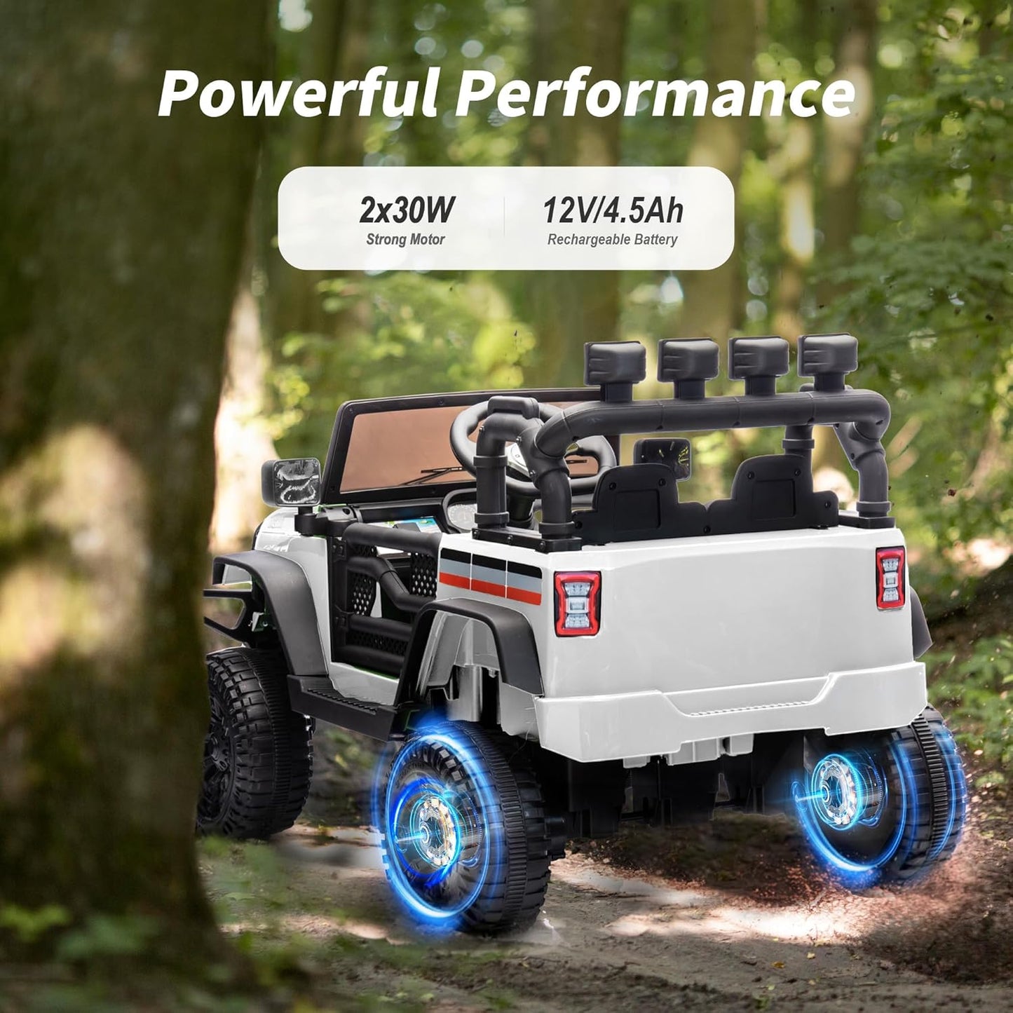 12V Kids Ride on Car Truck, Kids Electric Vehicles Car Ride on Toy for Toddlers 3-5 with Remote Control - White