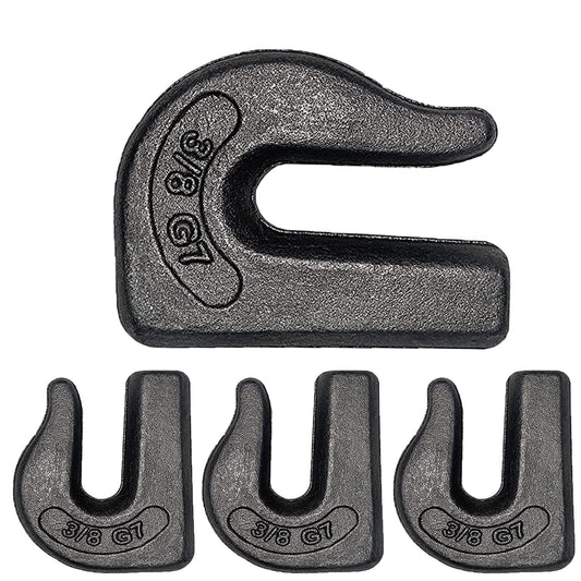 3/8 inch Weld On Grab Hooks, 4PCS Heavy Duty Clevis Grab Hook, G70 Tractor Bucket Hooks Great for Car, Truck, Tractors, Loader Bucket Forklift Trailer
