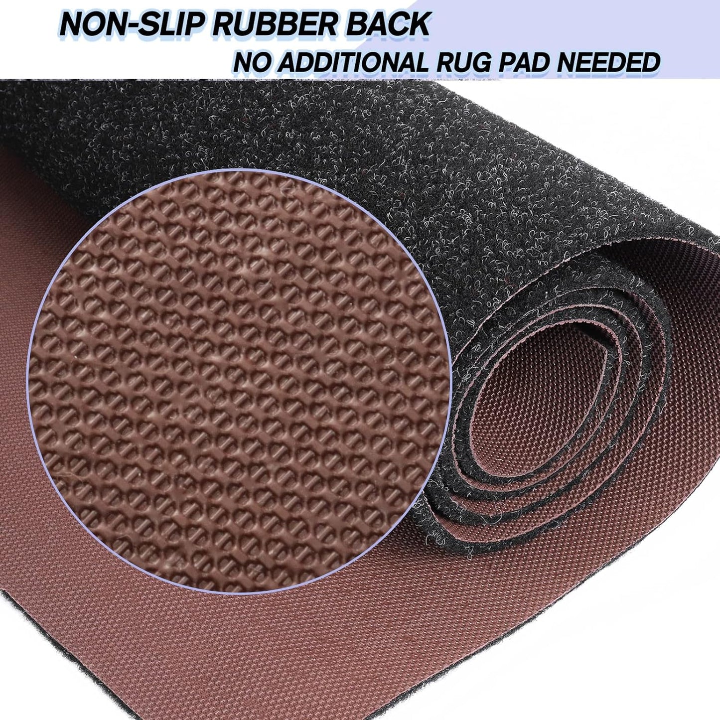 Custom Size Backed Non-Slip Area Rugs Runner, Easy Clean, Waterproof Runner Rugs for Hallway Entryway, Kitchen, Laundry, 4FT x 72FT, Black