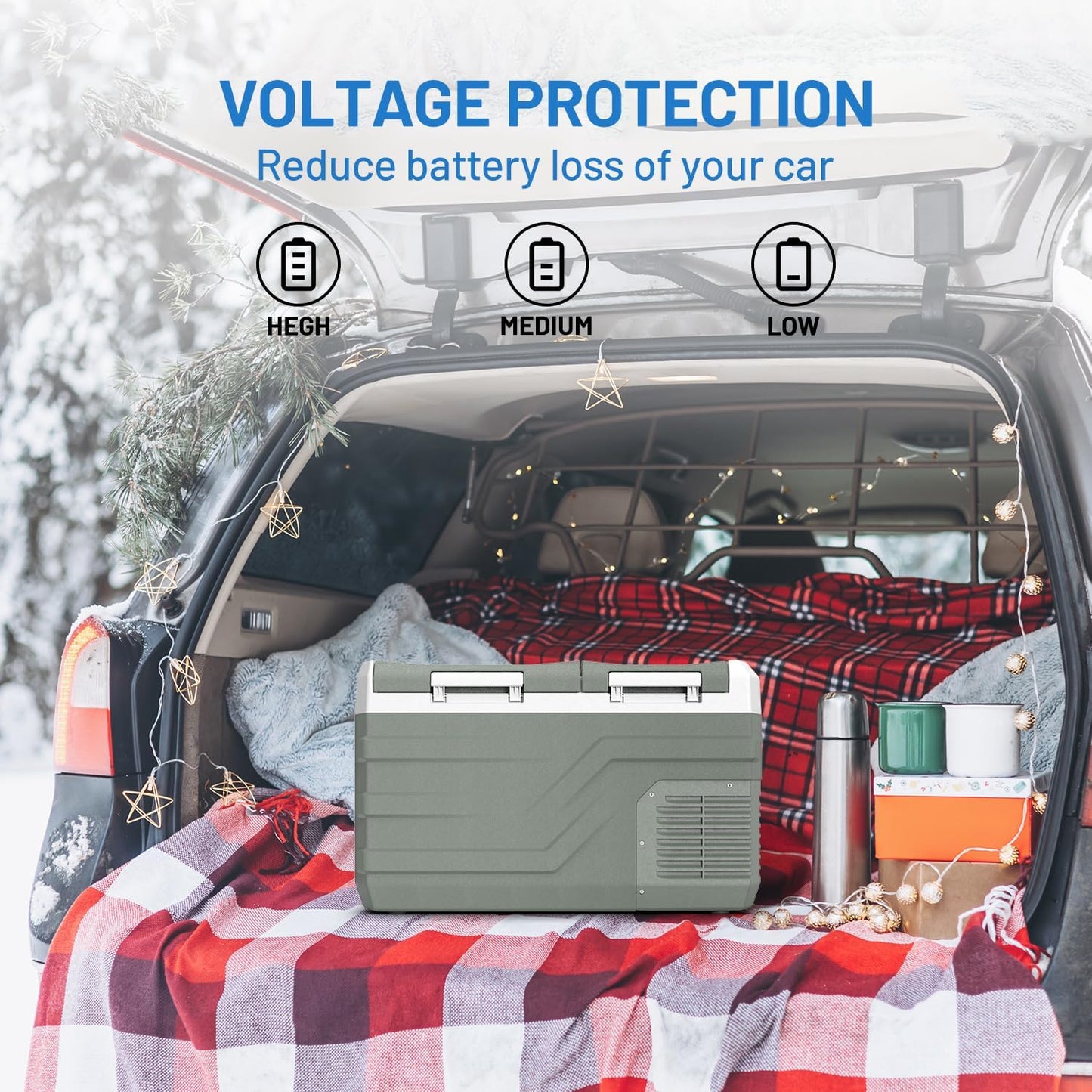 Alpicool 12 Volt Refrigerator Portable Refrigerator for Car 25 Quarts Car Fridge Portable 12V Dual Zone Fridge Freezer 12/24V 110~240 Volt AC for Truck RV Camper SUV Electric Cooler for Camping