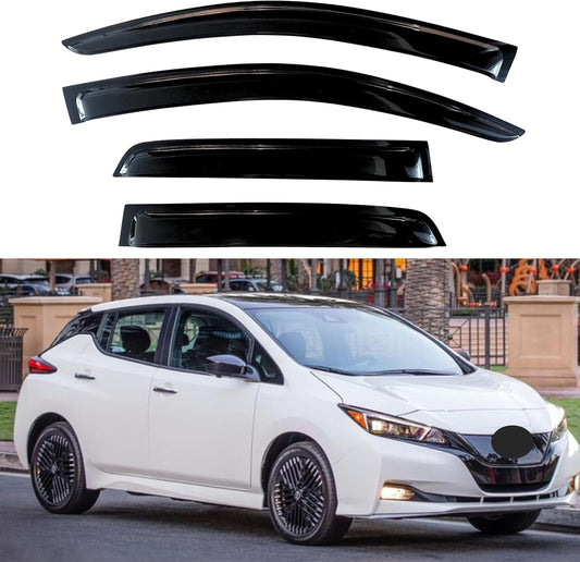 KPY Window Visor Compatible with Nissan Leaf 2018-2024, Rain Guard Side Window Vent Deflectors Tape-On Style, 2018 2019 2020 2021 2022 2023 2024