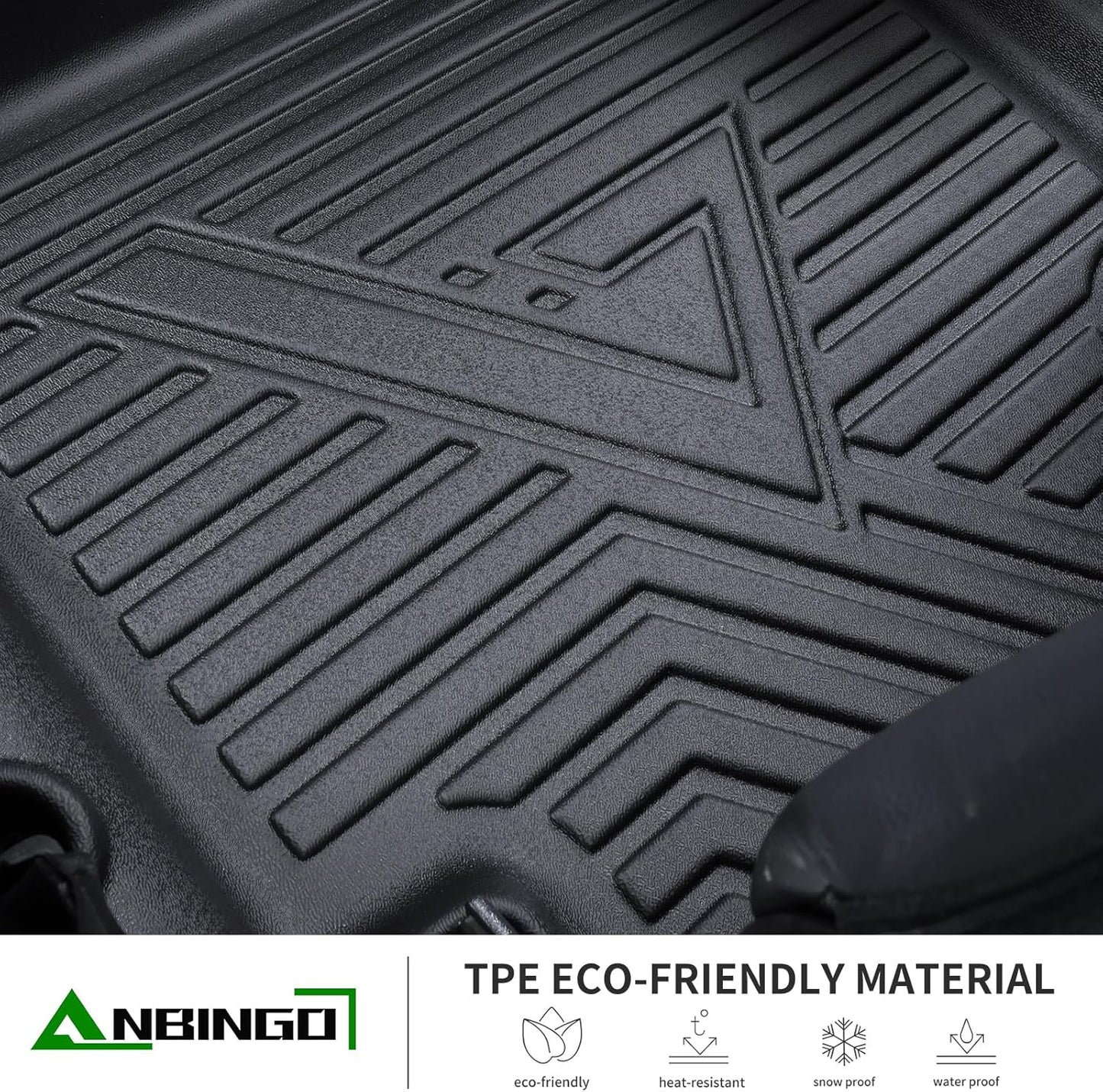 ANBINGO® Floor Mats & Cargo Liner for 2023 2024 2025 2026 CRV (Not Hybrid) for CR-V LX | EX | EX-L, All Weather Protection TPE Automotive Floor Liners (Cargo Tray in Lowest Position)
