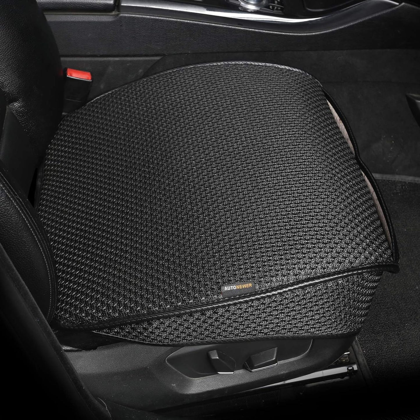 Auto Newer Breathable Universal Four Seasons Car Seat Covers, Luxury Car Seat Cushion,Protectors for Front Seat Bottoms,Compatible with 95% Vehicles(Black,1PCS)