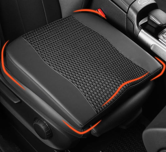 Car Seat Cushion, Comfort Memory Foam Car Cushions for Driving - Sciatica & Lower Back Pain Relief, Driver Seat Pillow for Auto, Office Chair, Wheelchair - 4D Mesh Black