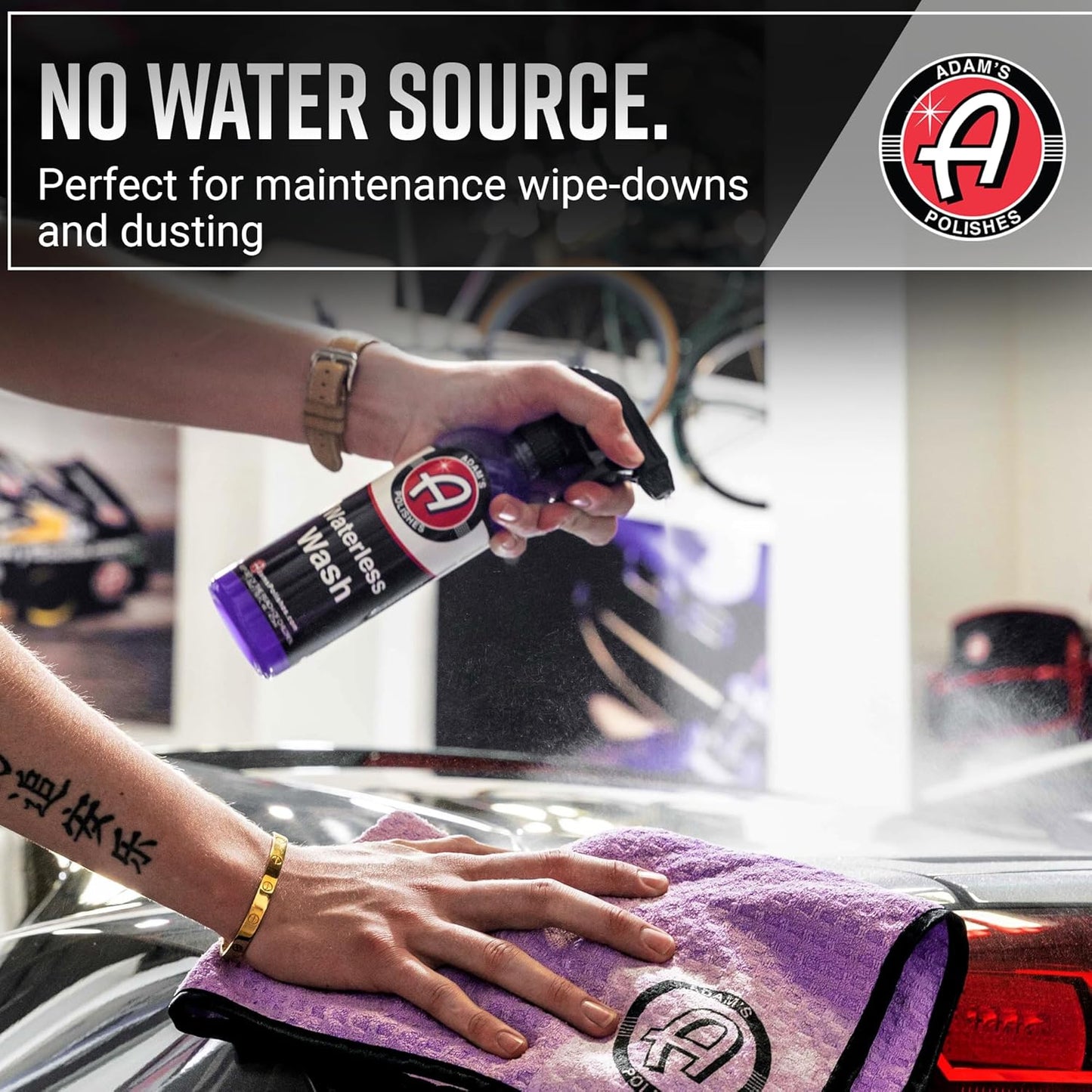 Adam's Polishes Waterless Car Wash - Made with Advanced Emulsifiers and Special Lubricants - Eco-Friendly Waterless Car Washing with No Hoses, Water & Messes (Combo)