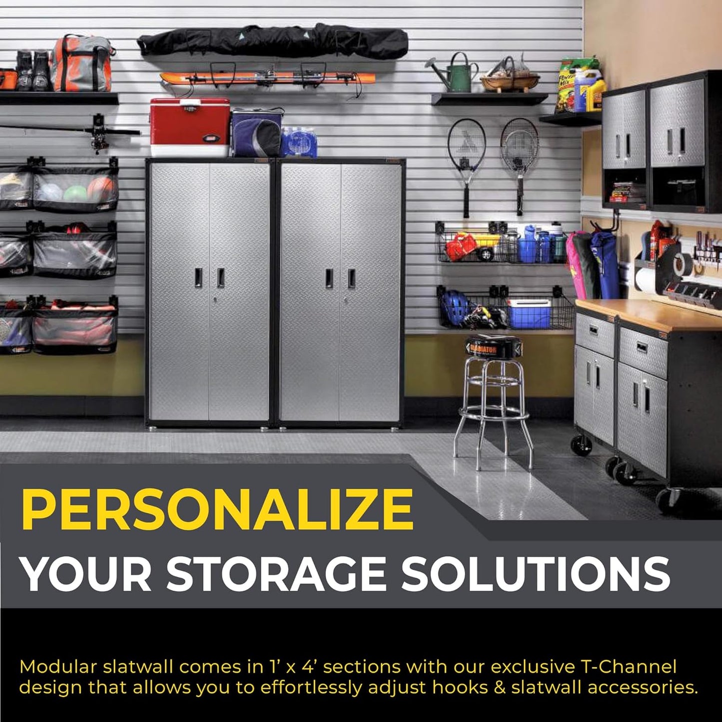 2'H x 4'W Slatwall Panel Garage Wall Organizer: Heavy Duty Wall Mounted PVC Wall Rack, Interlocking Slat Wall Paneling for Garage Wall Storage, Slatwall Board or Slatwall Shelves System - White