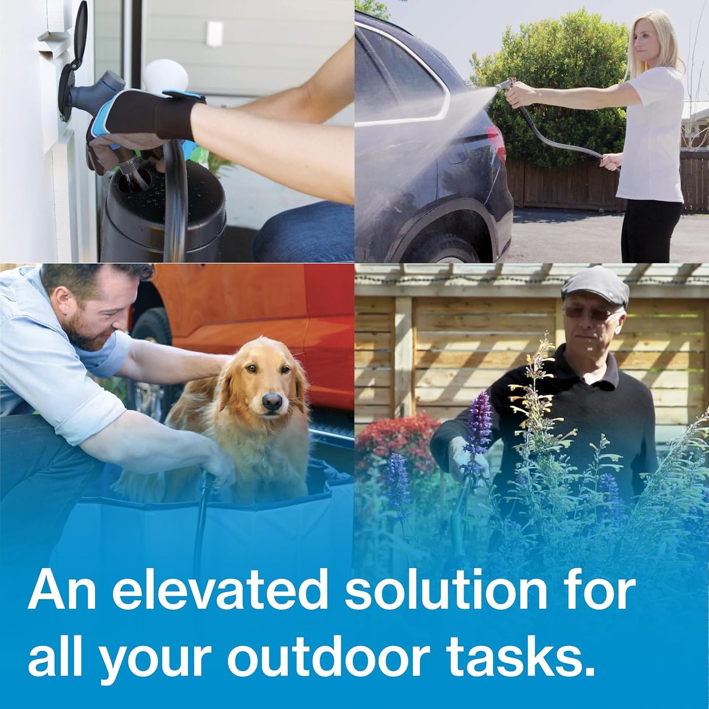 Aquor Comfort Grip VB Hose Connector – Garden Hose Connector with Built-In Vacuum Breaker & Ball Valve, Backflow Prevention, Ergonomic Non-Slip Grip – Slate Gray, Compatible with Aquor Hydrants